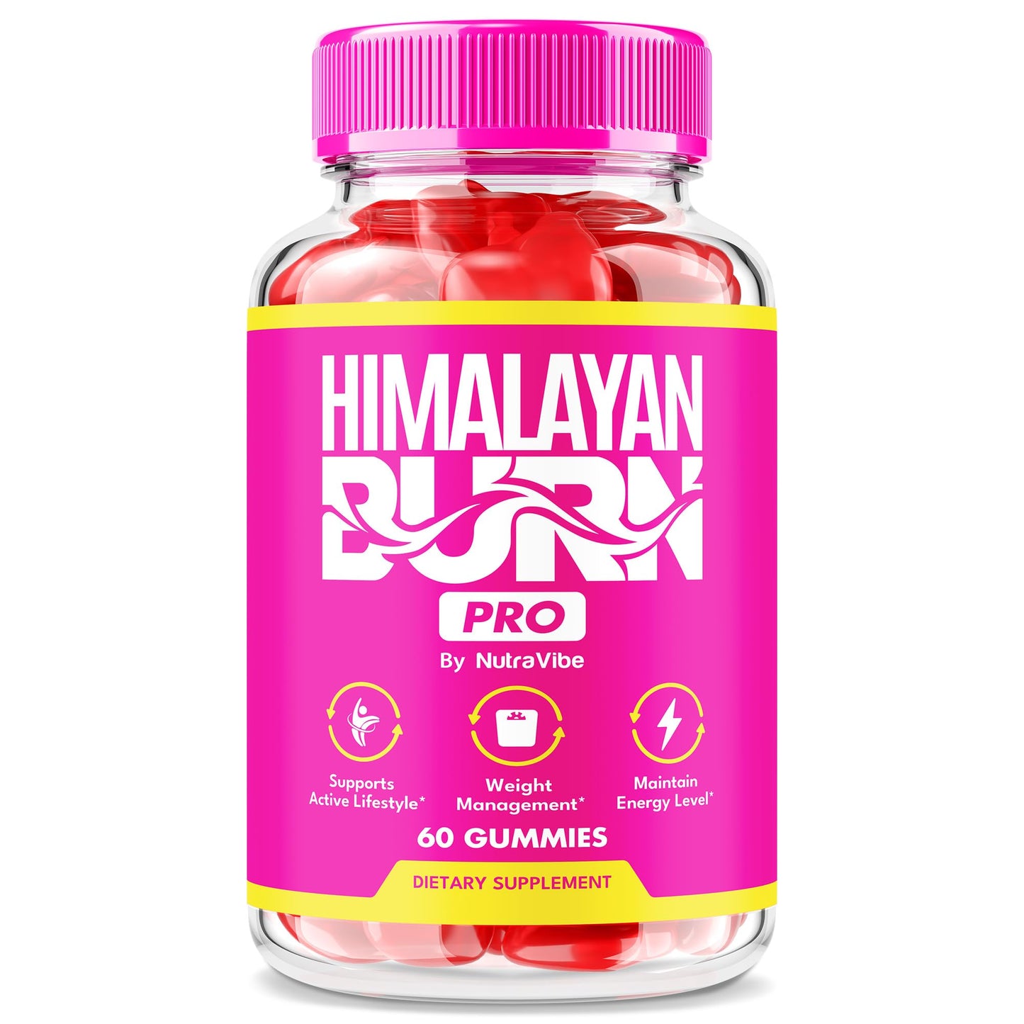 NutraVibe Himalayan Burn Pro Gummies – Natural Pink Salt Formula, 60 Gummies