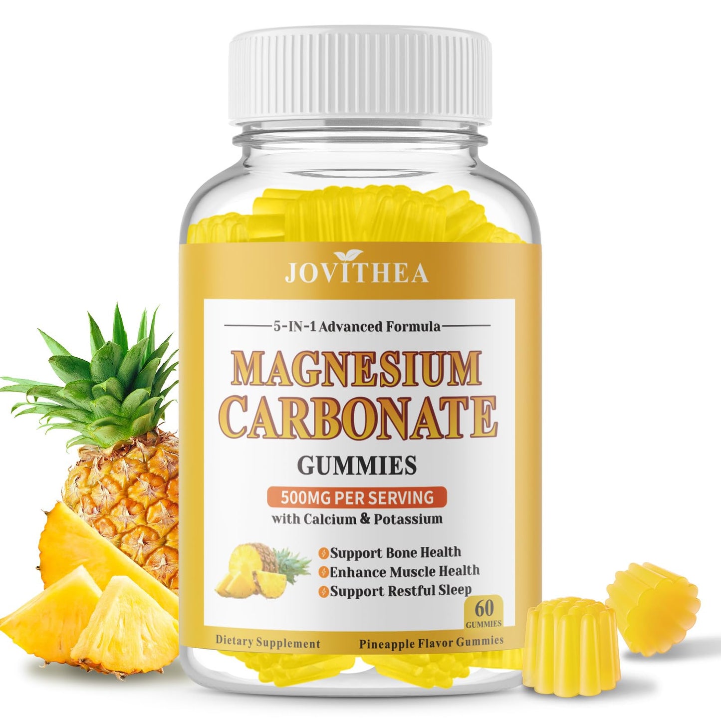 JOVITHEA Magnesium Carbonate Gummies 500mg, 60 Gummies