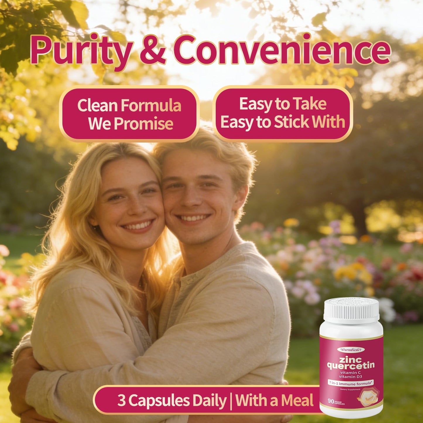 Warmbioder Quercetin with Vitamin C and Zinc Capsules, 90 Capsules