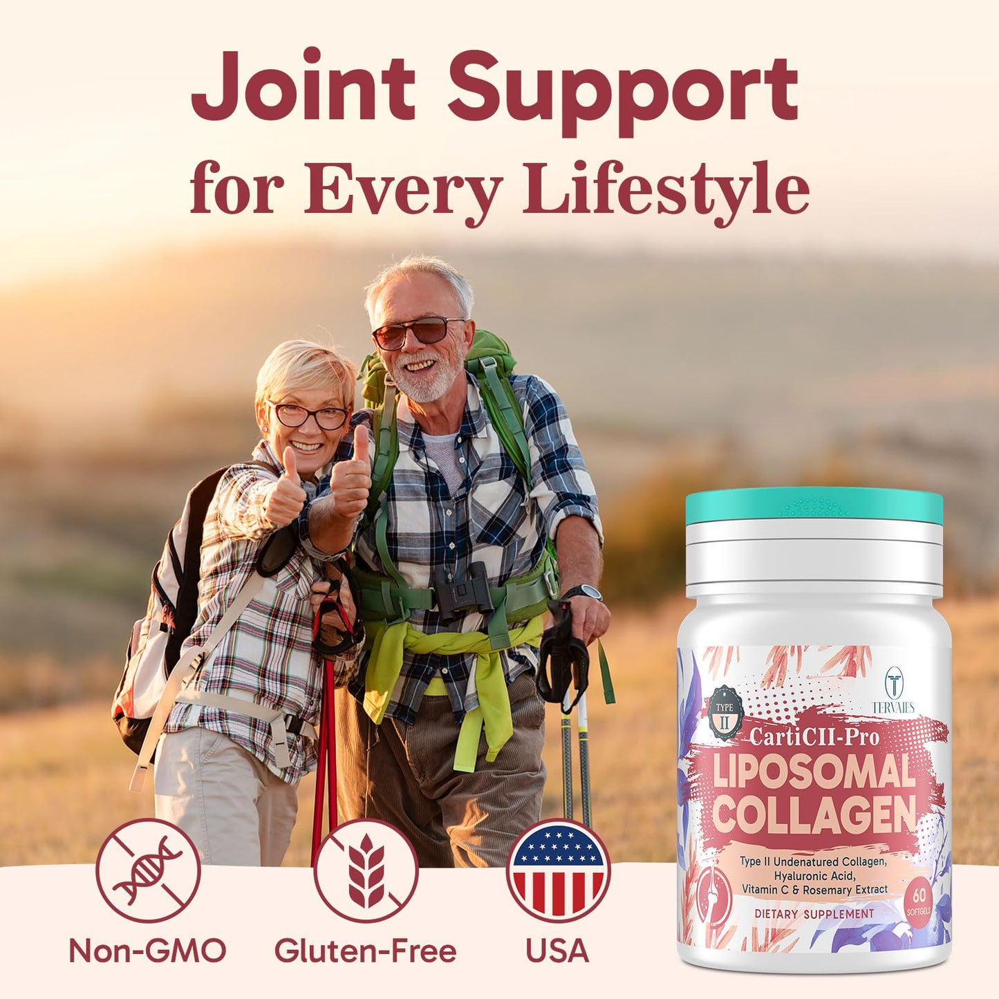 Tervaies Liposomal Collagen Joint Support Softgels, 60 Count