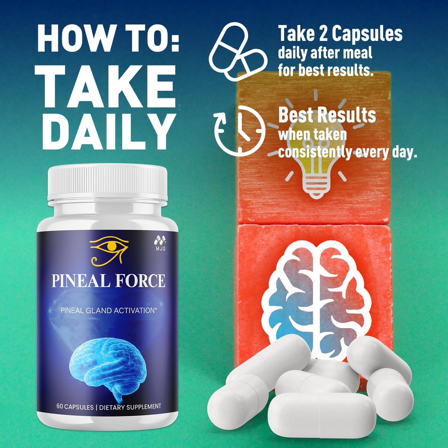 MJO Pineal Force Capsules, 180 Capsules