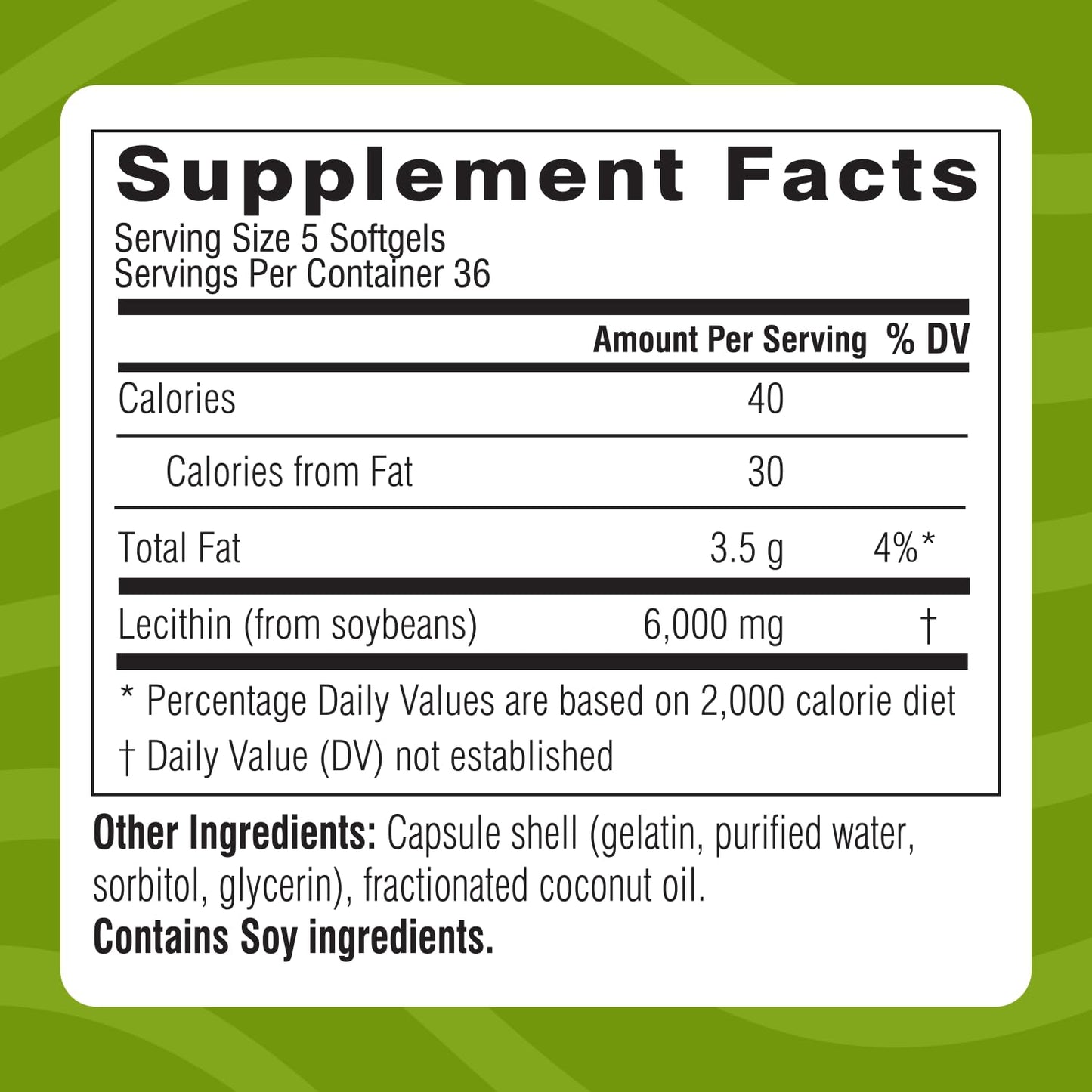 Swisse Soy Lecithin 1200mg Softgels, 180 Count
