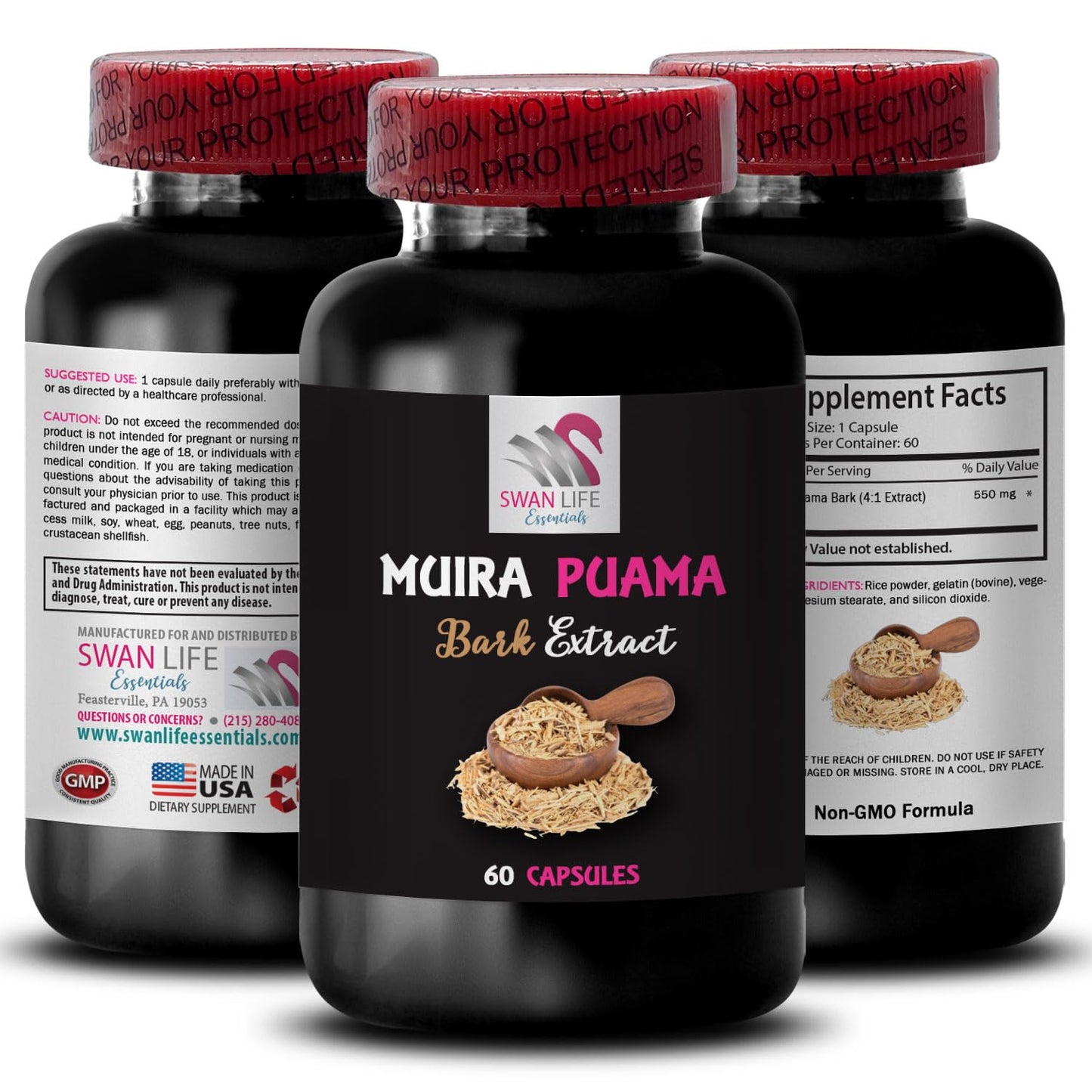 SWAN LIFE ESSENTIALS Vital Boost Muira Puama Bark Extract 180 Capsules