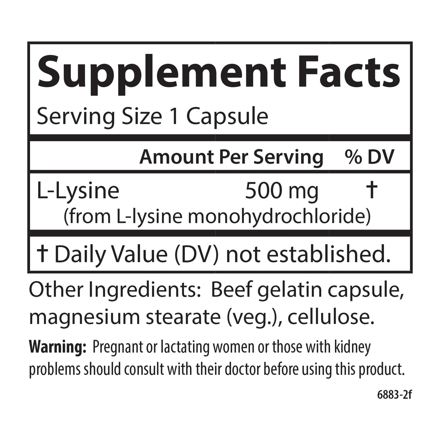 Carlson L-Lysine 500 mg Capsules, 300 Capsules