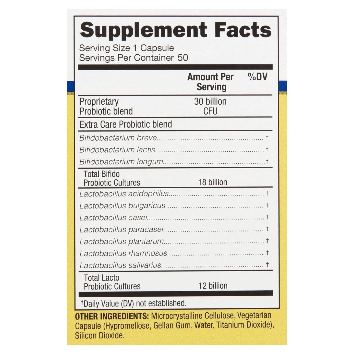 Bio360 Probiotic Dietary Supplement, Delayed Release Vegetarian Capsules, 50 Count, 30 Billion Live Cultures, 10 Probiotic Strains