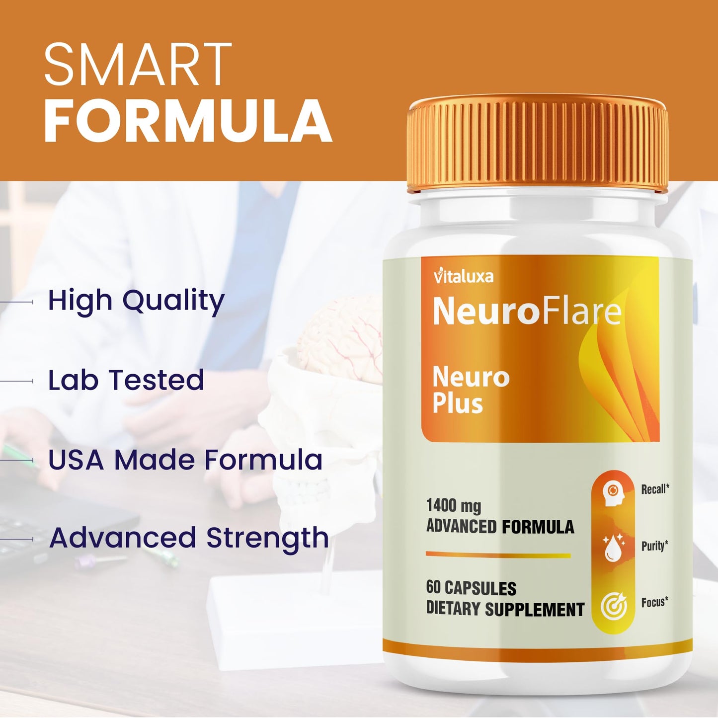Vitaluxa Neuro Plus Brain Formula Capsules 180 Count