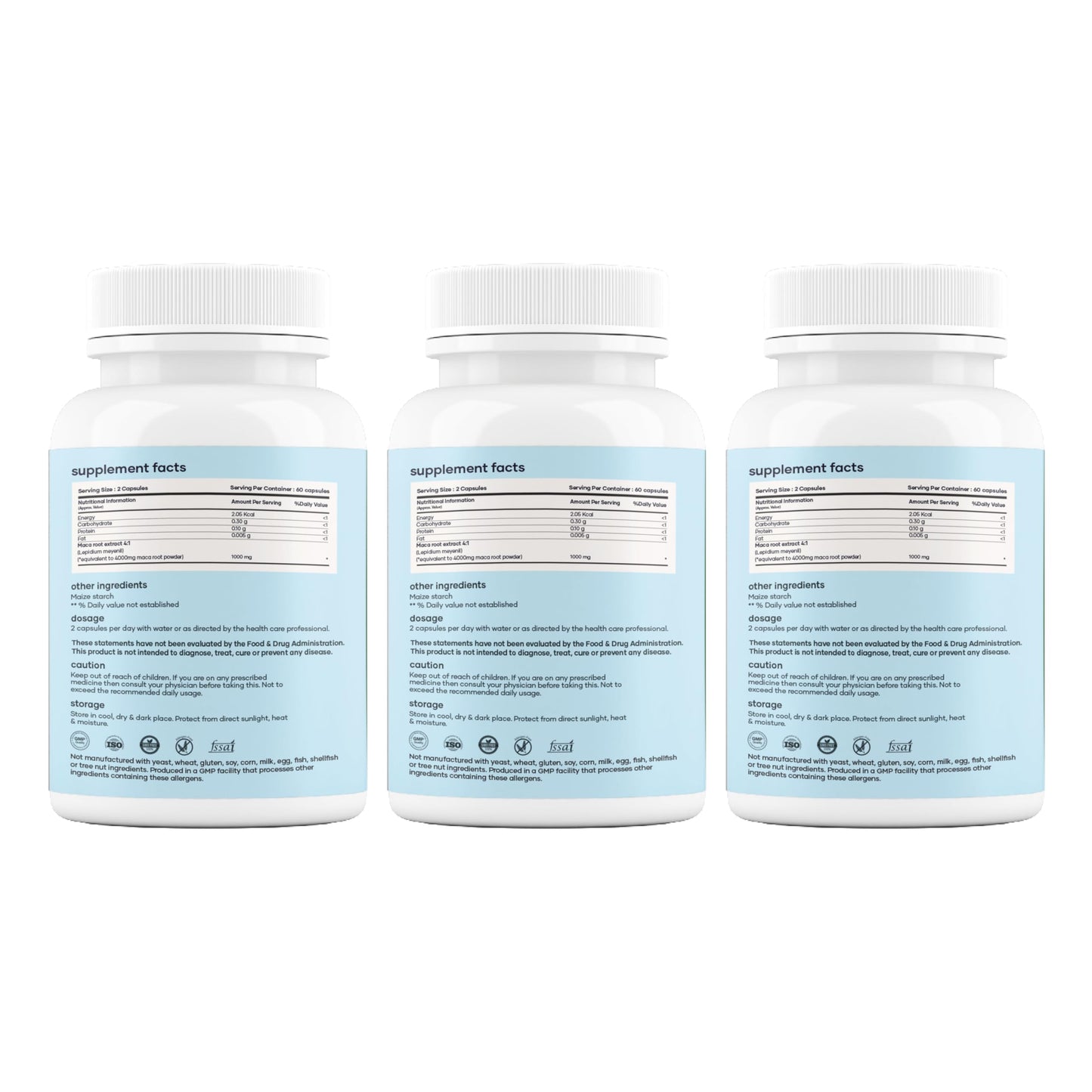 Mars Maca Root Capsules with Ginseng, Magnesium & Berberine, 180 Capsules