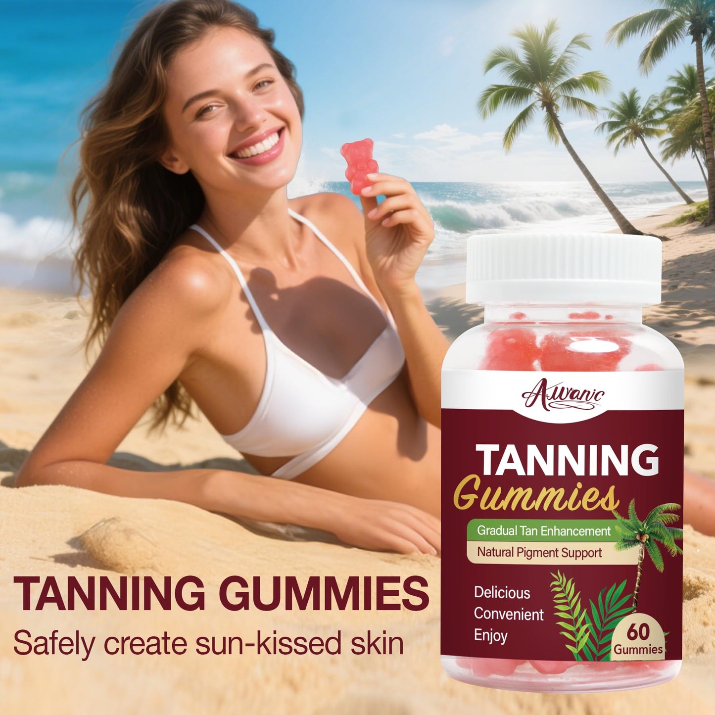 Auranic Bronze Bites Tanning 60 Gummies