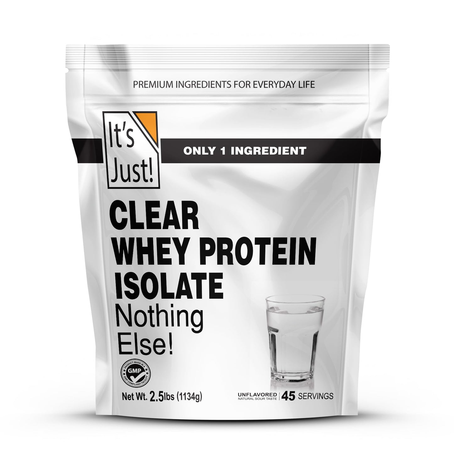 It's Just! Clear Whey Isolate Protein Powder (WPI-90), Unflavored, 2.5 Pound, 40 Servings