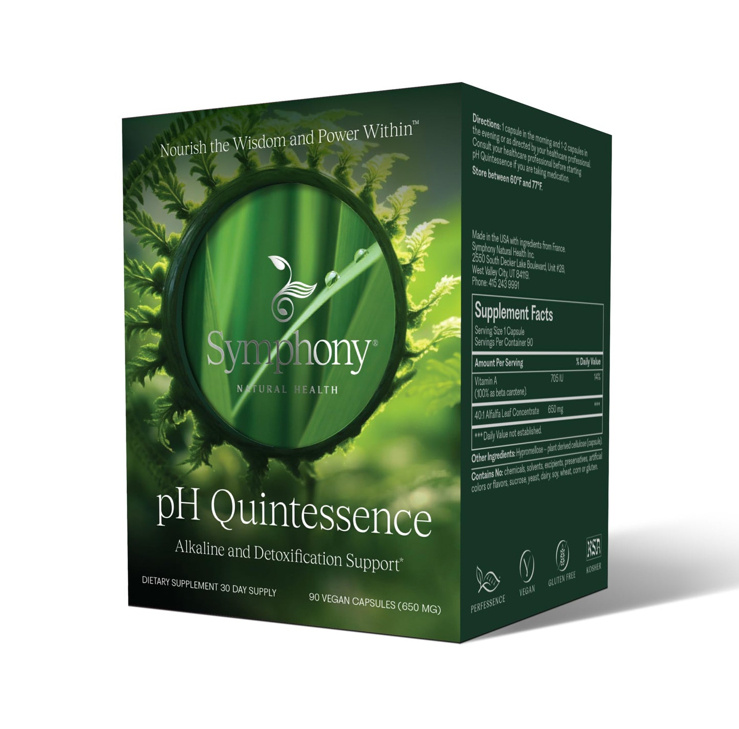 Natural Health International pH Quintessence Daily Greens Support for pH Balance & Metabolic Health, 40:1 Alfalfa-Based Formula for Alkalinization, Detoxification & Hormone Metabolism Support, 90 Capsules