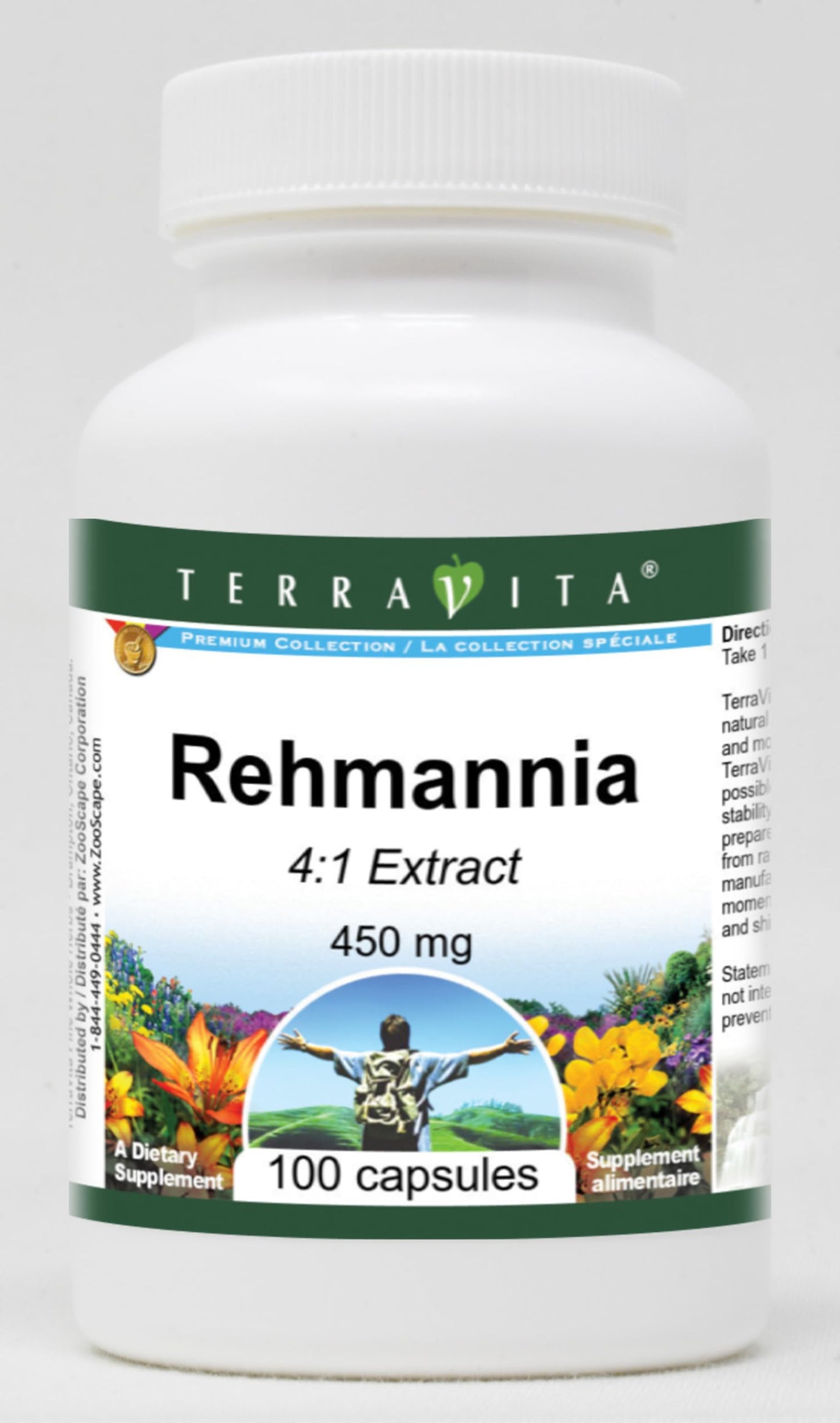 Terravita Rehmannia 4:1-450 mg Capsules, 100 Count