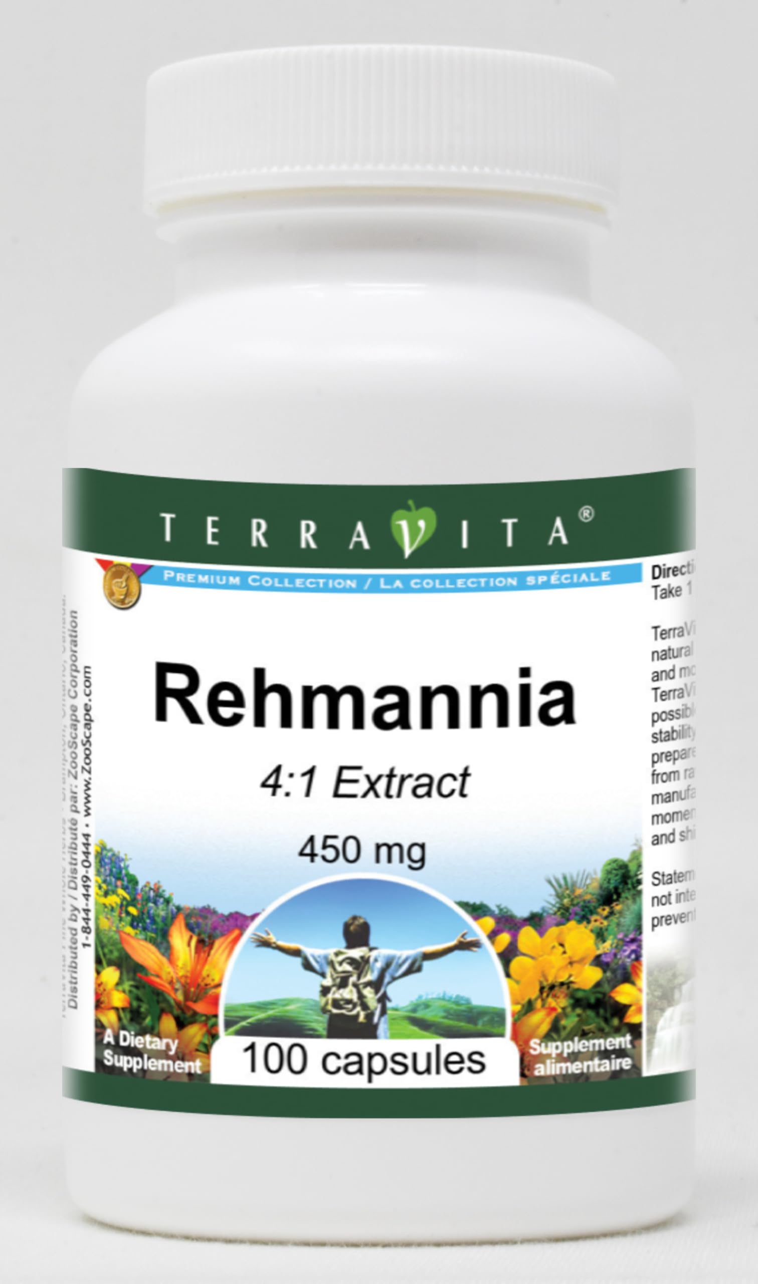 Terravita Rehmannia 4:1-450 mg Capsules, 100 Count