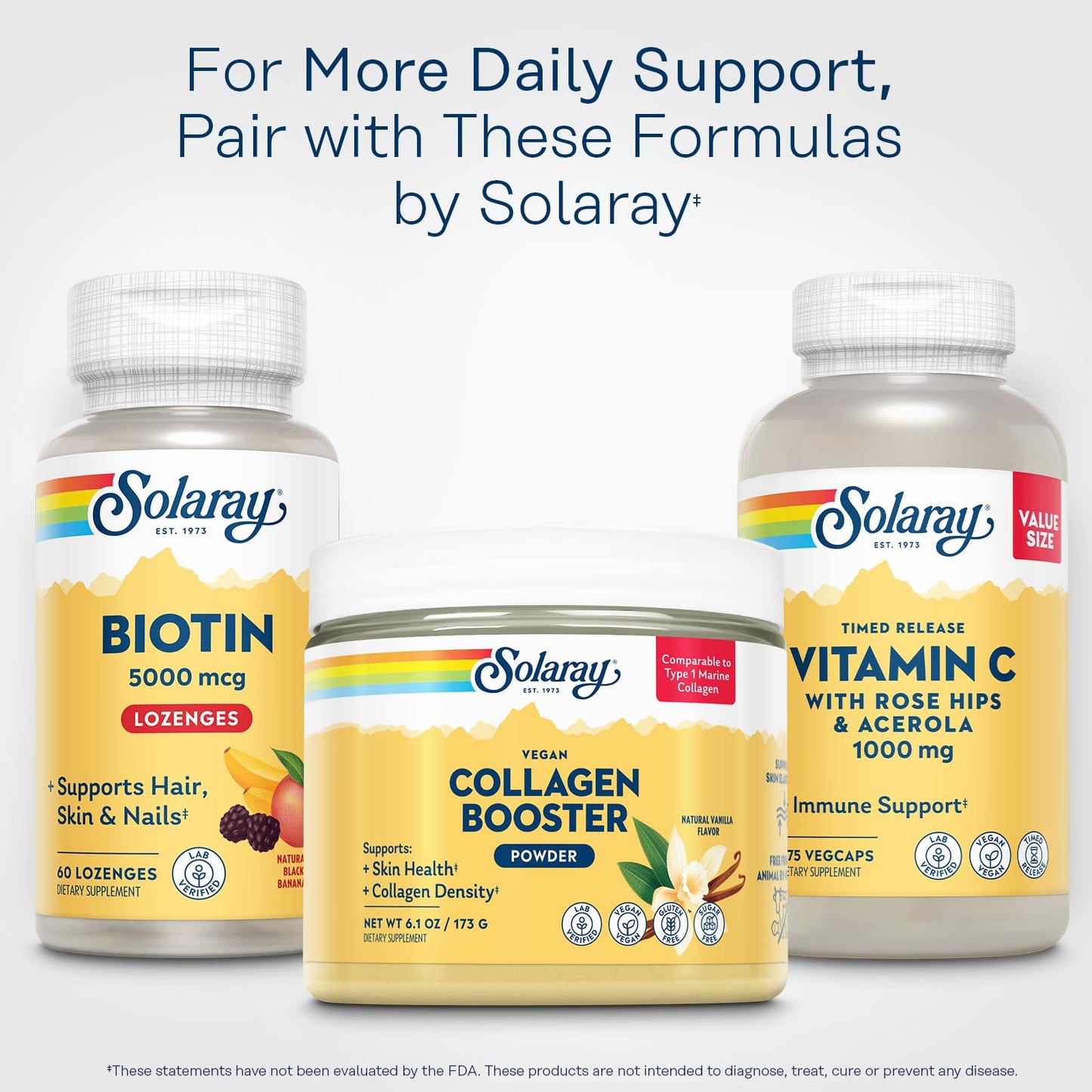 SOLARAY Biotin Supplement 5000 mcg Lozenges 60