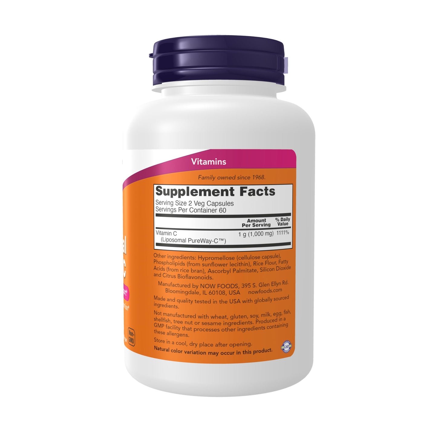 NOW Foods Liposomal Vitamin C, Immune & Collagen Support Capsules, 120 Capsules