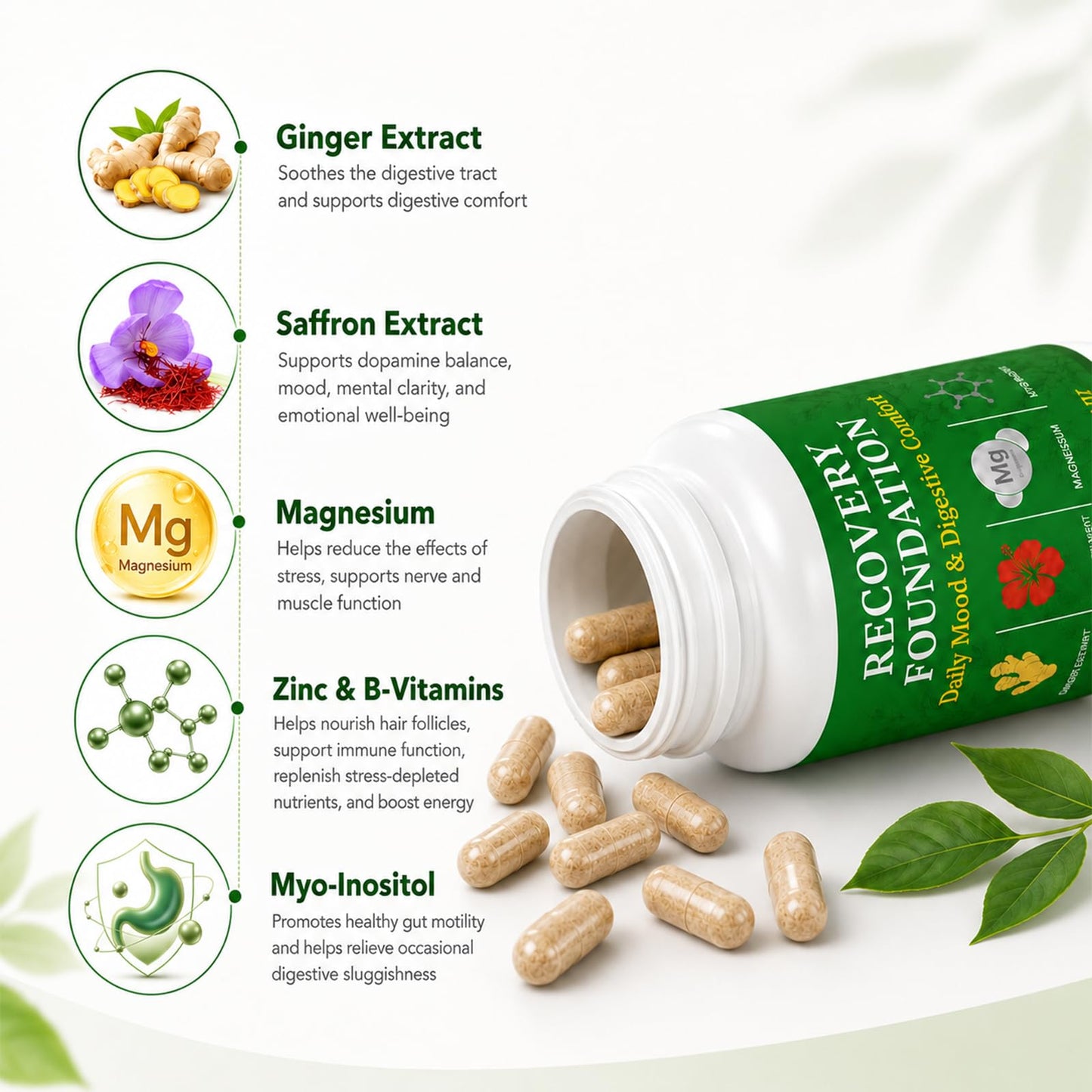 Zephrino Zafira Organics Recovery Foundation Capsules 90 Count