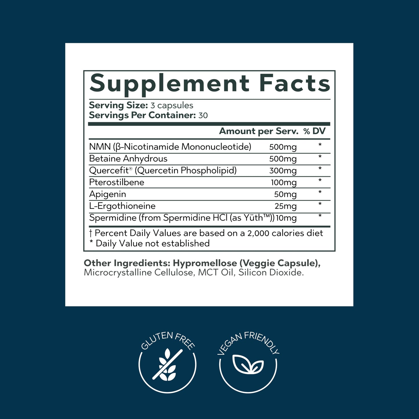 Revive Longevity Restore NMN 500mg Supplement with Spermidine, Pterostilbene, TMG, Quercefit & L-Ergothioneine, NAD+ Support, Sirtuin Activation, Autophagy & Methylation Protection 90 Capsules