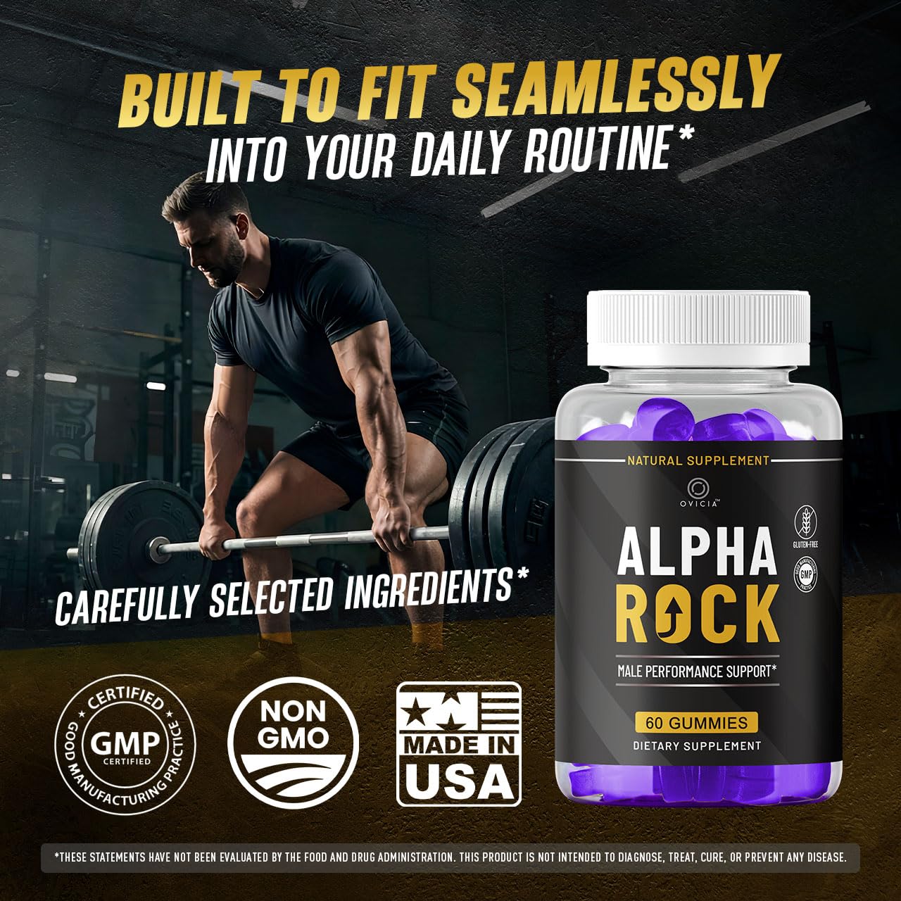 OVICIA Alpha Rock Gummies 60 Count
