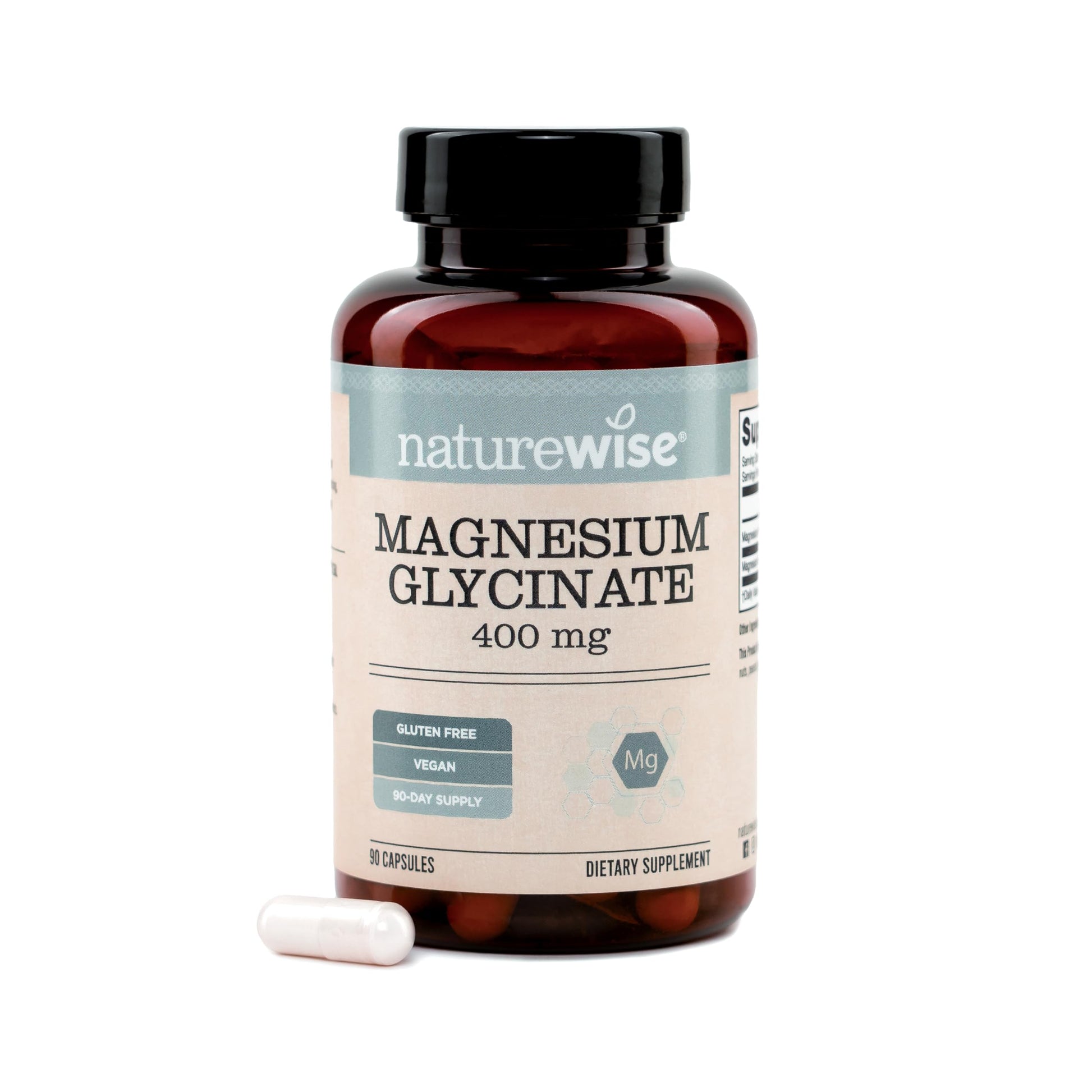 NatureWise Magnesium Glycinate 400 mg Capsules, 90 Capsules