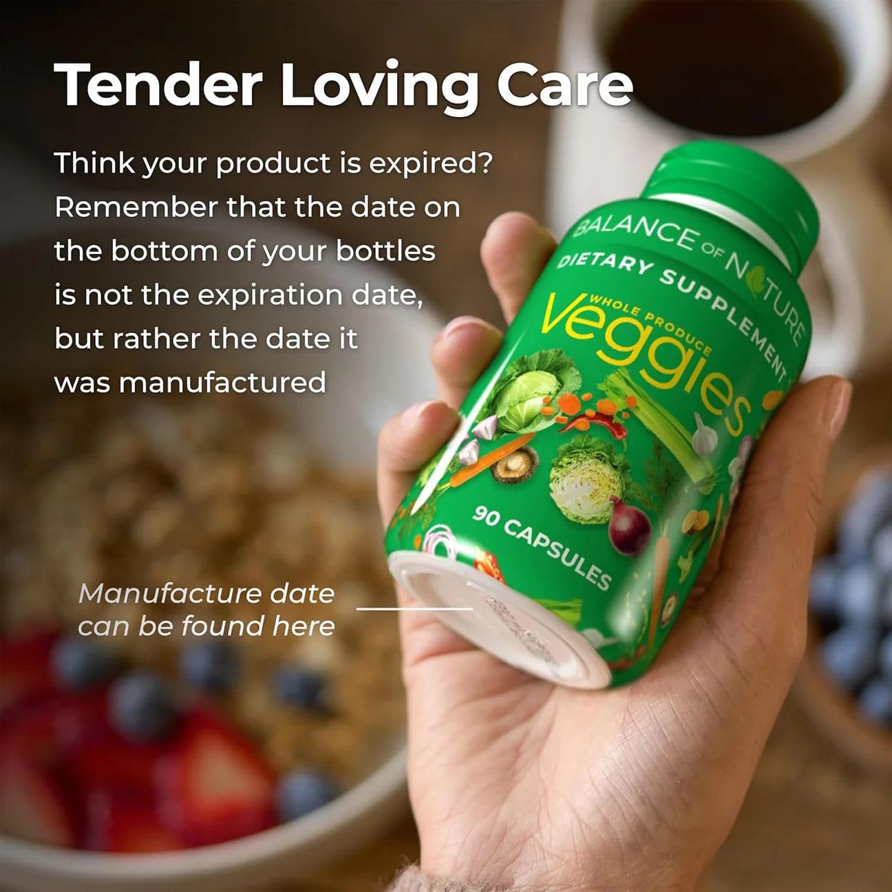 Balance of Nature Whole Veggies Superfood Supplement Capsules 90 Count