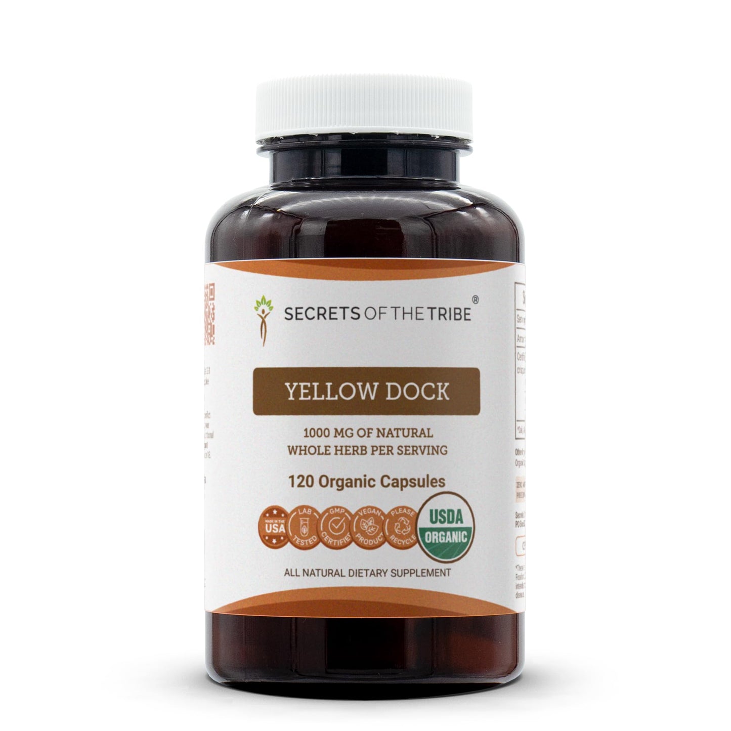 Secrets of the Tribe Yellow Dock Capsules 120 Count