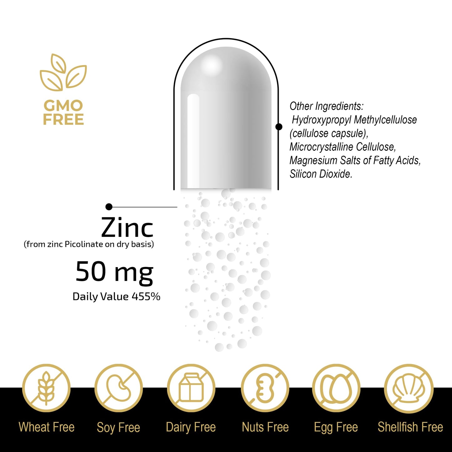 Fuelup Zinc Picolinate 50 mg Capsules, 60 Count