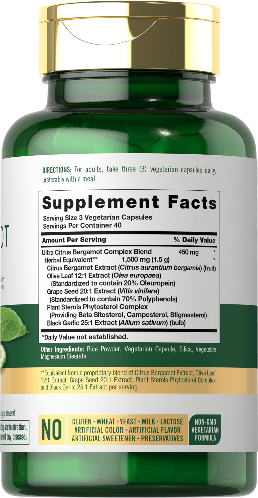 Carlyle Citrus Bergamot Supplement Extract Complex 120 Capsules