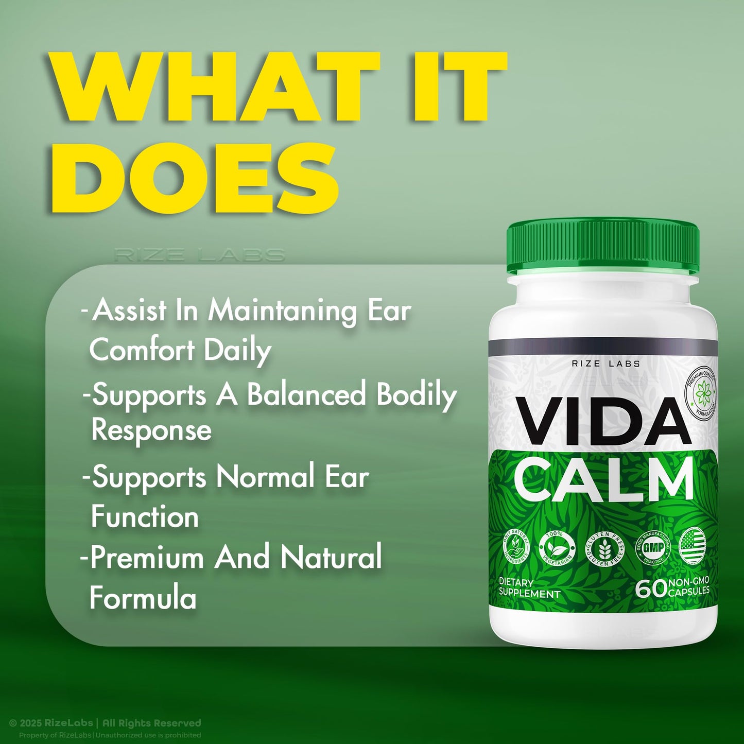 Rize Labs Vida Calm Advanced Formula Capsules, 60 Count