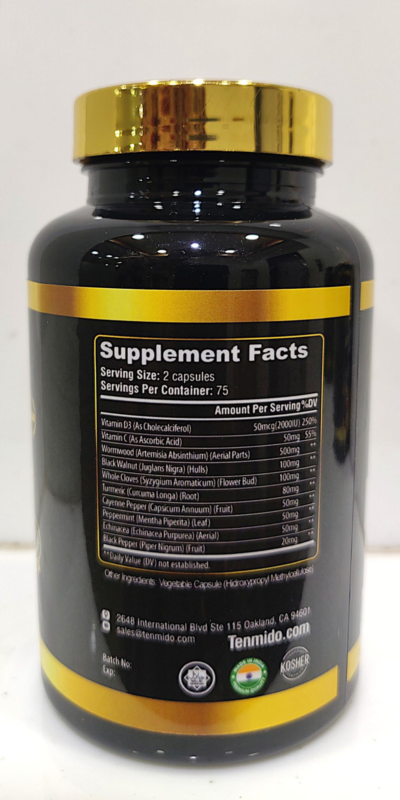 Tenmido Wormwood Capsules 150 Capsules