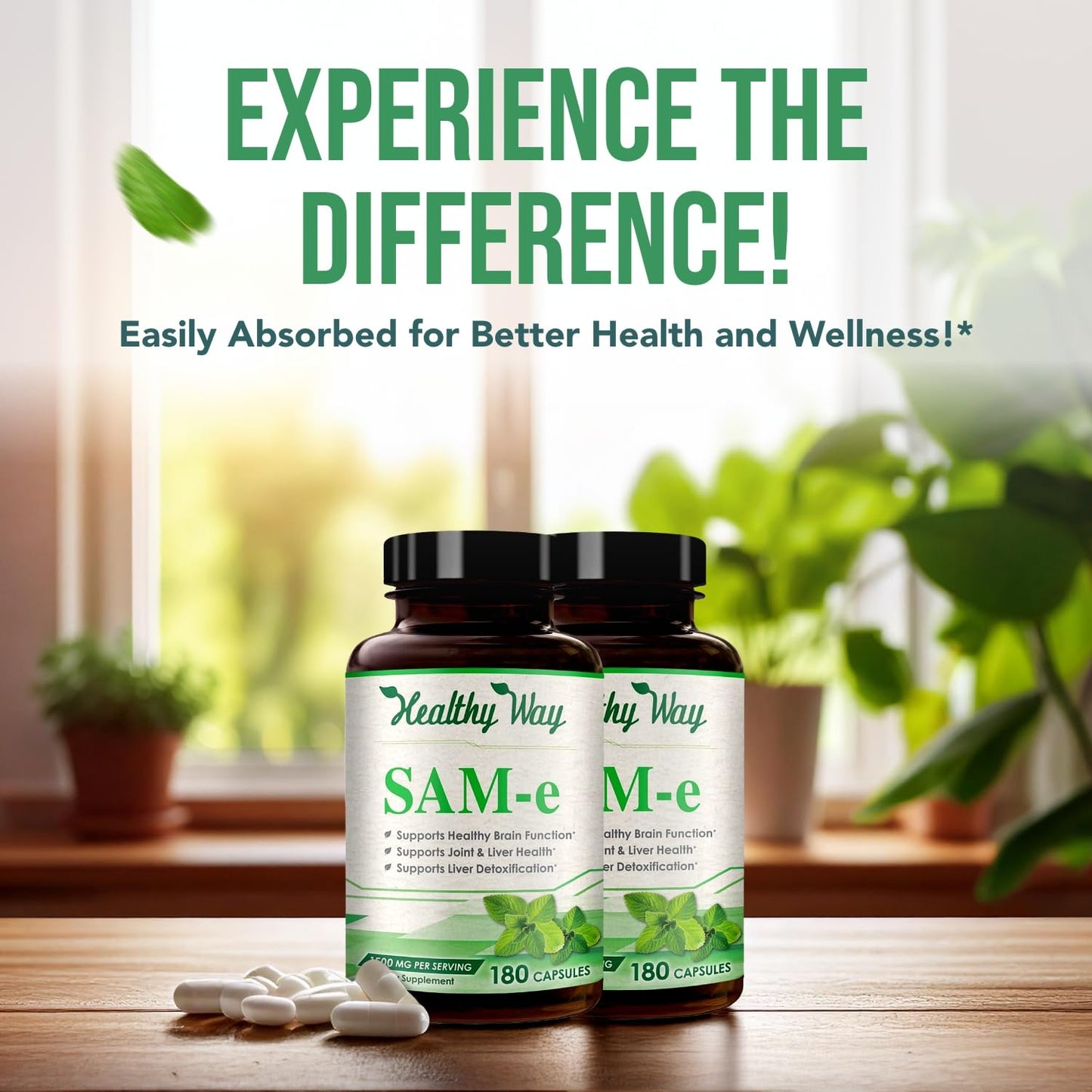 HealthyWayRx SAM-e Supplement Capsules 1500mg, 360 Capsules