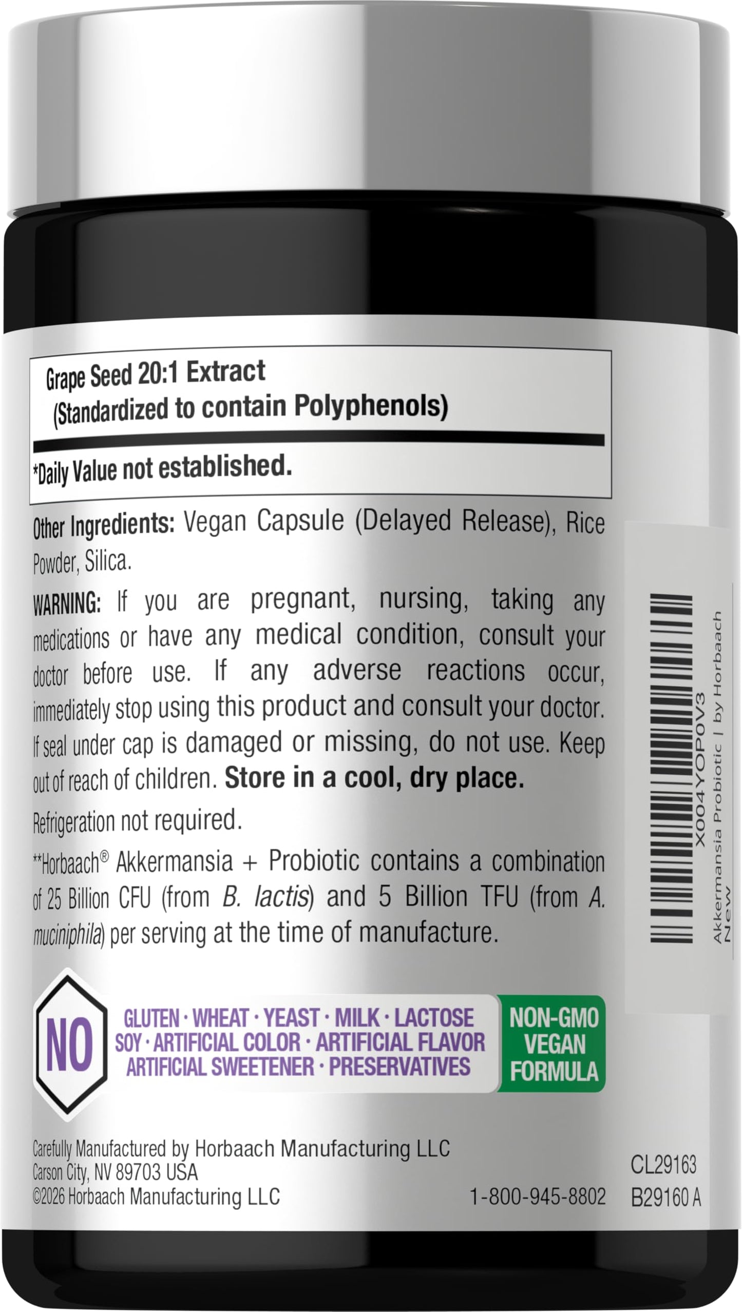 Horbäach Akkermansia Muciniphila Probiotic Capsules 90