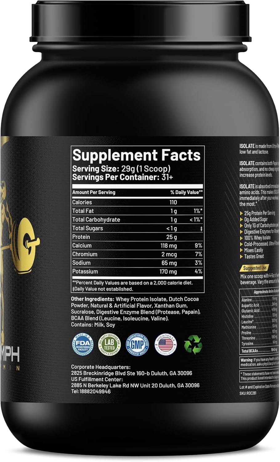 TRIUMPH VITAMIN 100% Whey Isolate Chocolate Powder 50