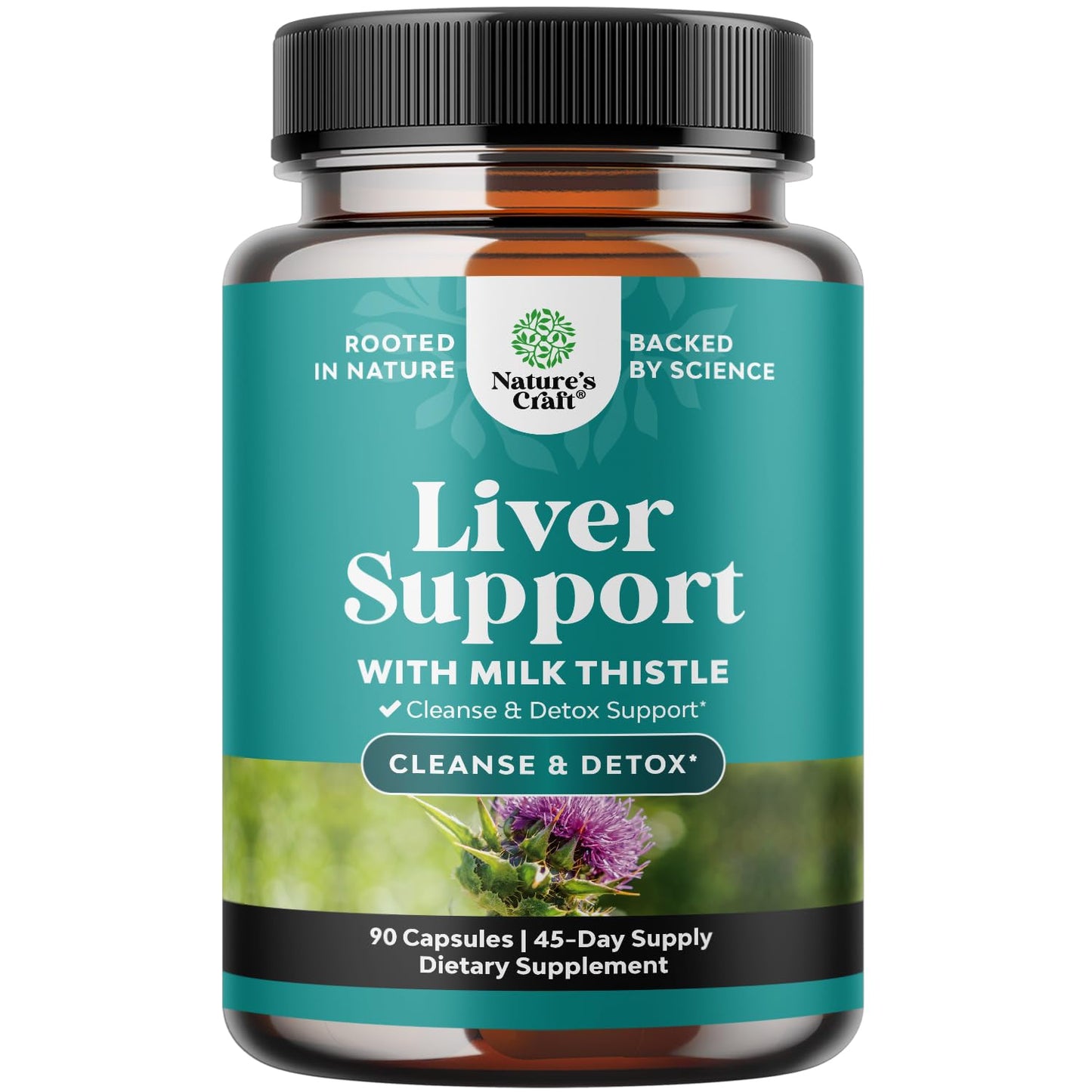 Natures Craft Liver Cleanse Detox & Repair Herbal Liver Support Milk Thistle Capsule, 90 Count