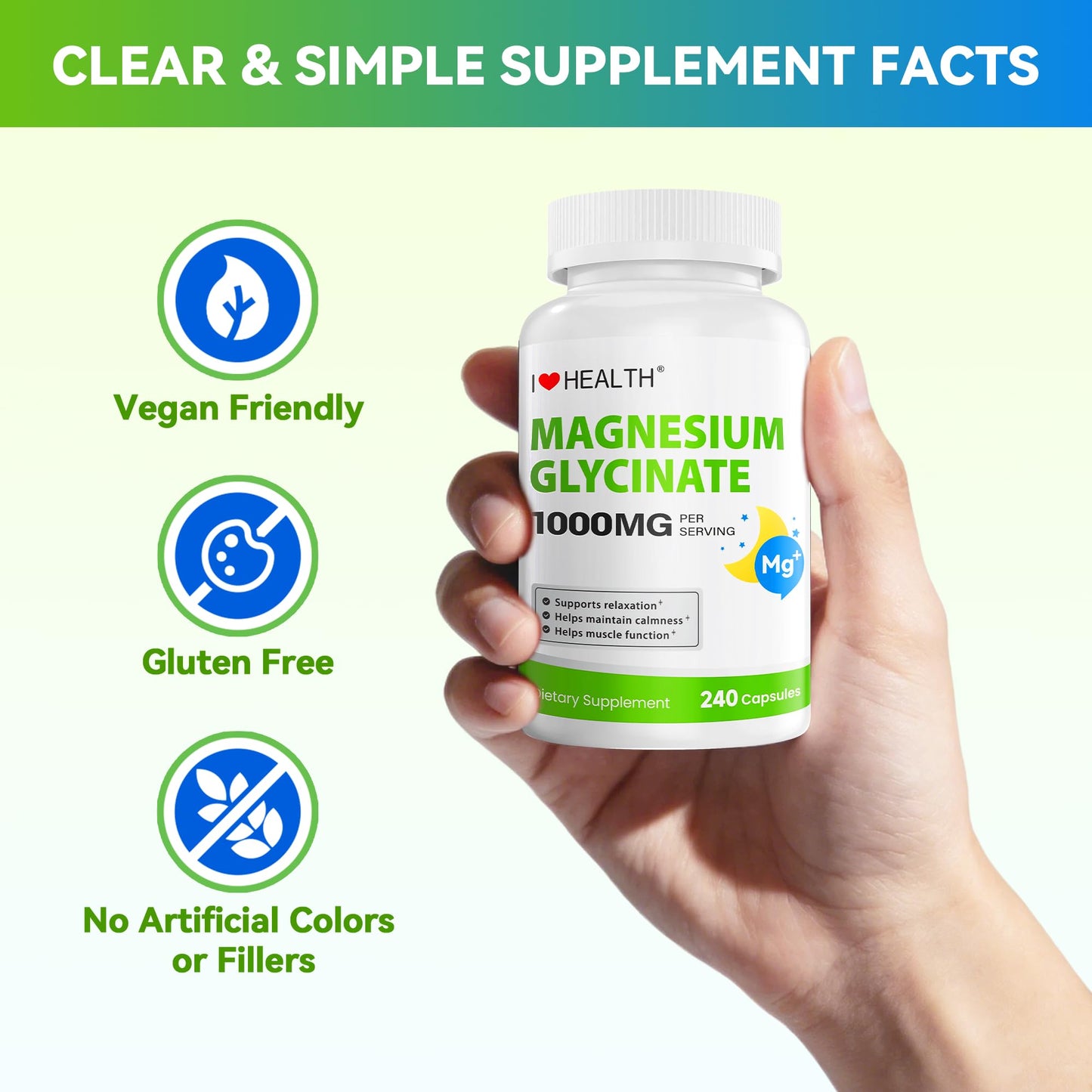 I LOVE HEALTH Magnesium Glycinate Capsule 240 Capsules