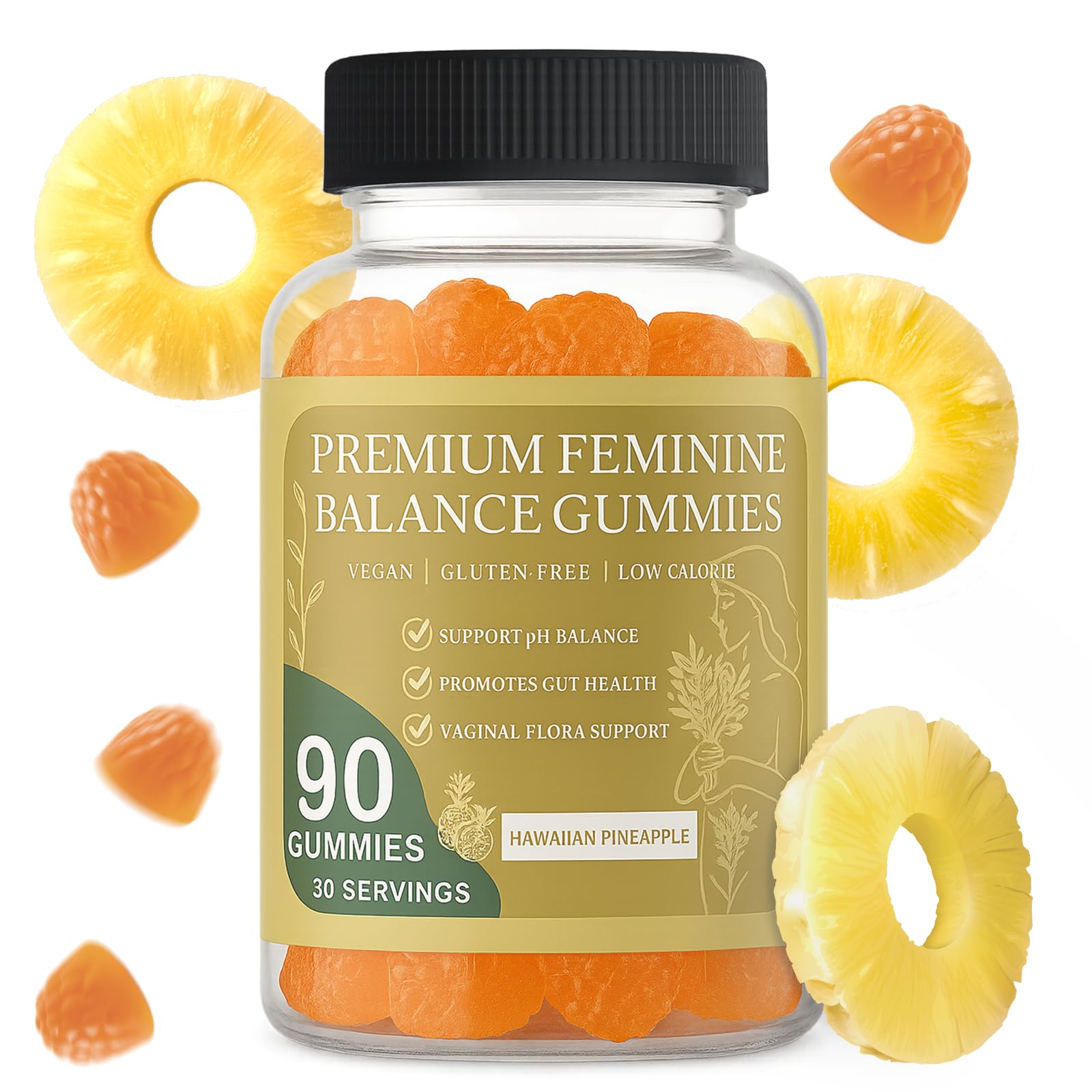 MATOP Feminine Balance Gummies for Women – Vaginal Probiotic Pineapple – 90 Gummies