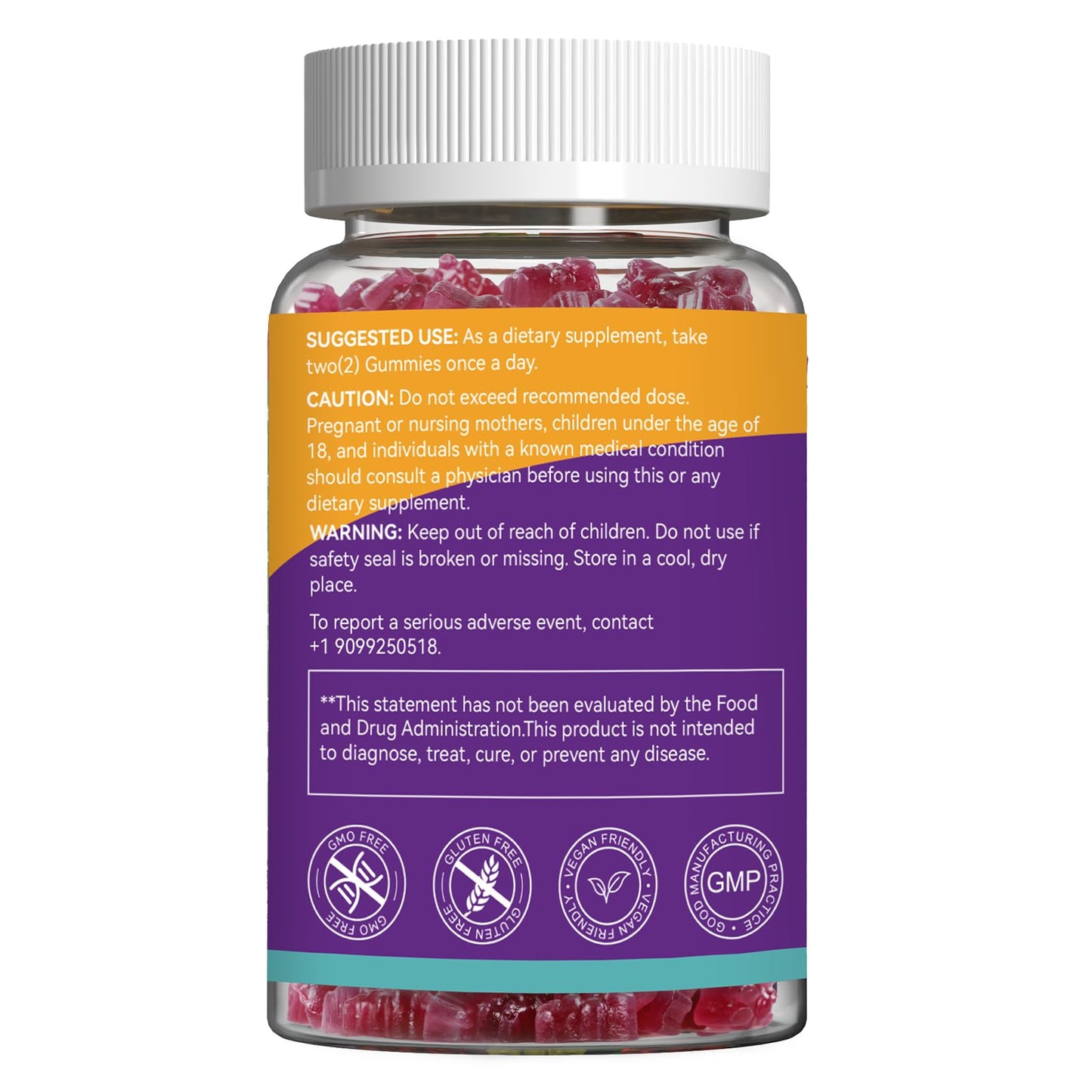 Agumoon Quercetin Gummies with Bromelain Zinc Elderberry, 60 Count