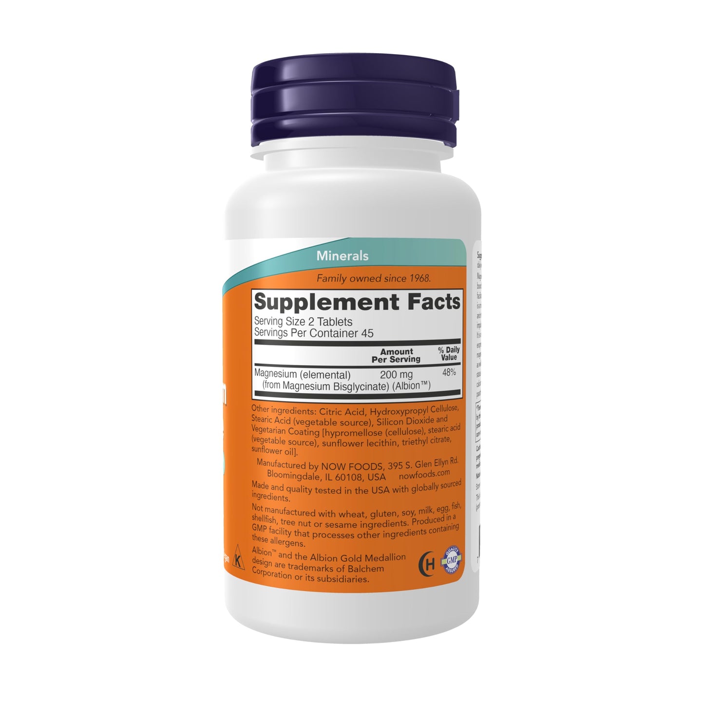 NOW Foods Magnesium Glycinate 100 mg Highly Absorbable Form, 90 Tablets