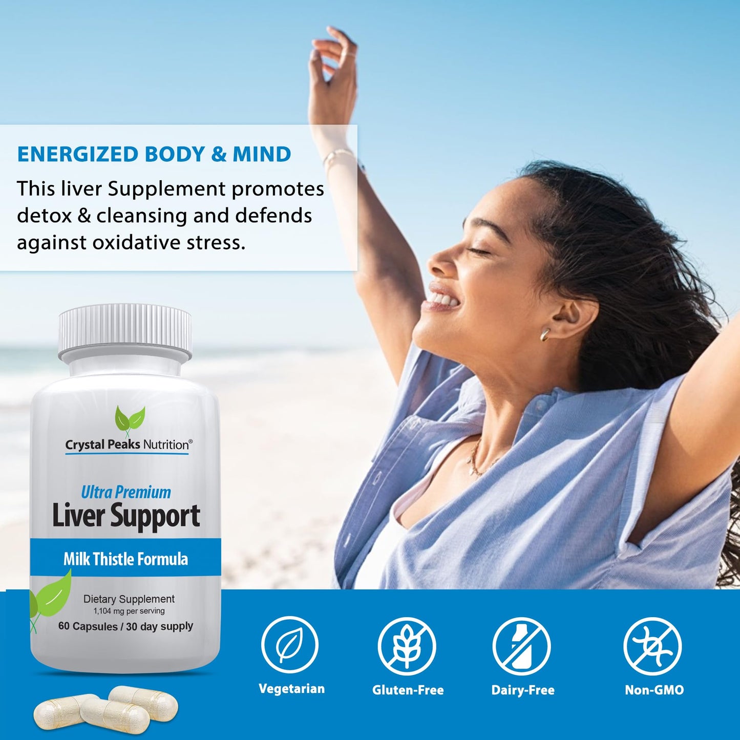 Crystal Peaks Nutrition Liver Support Formula Capsules 60 Count