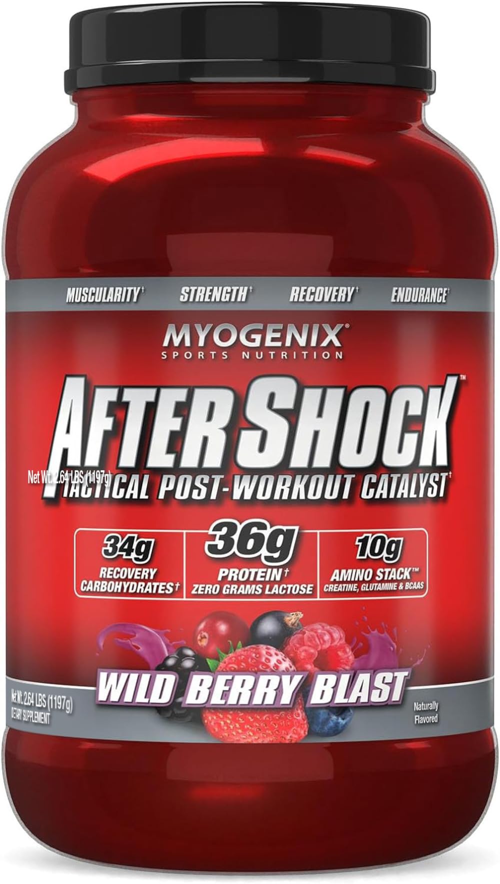 Myogenix Aftershock Post Workout Muscle Growth Whey Protein Powder, 48