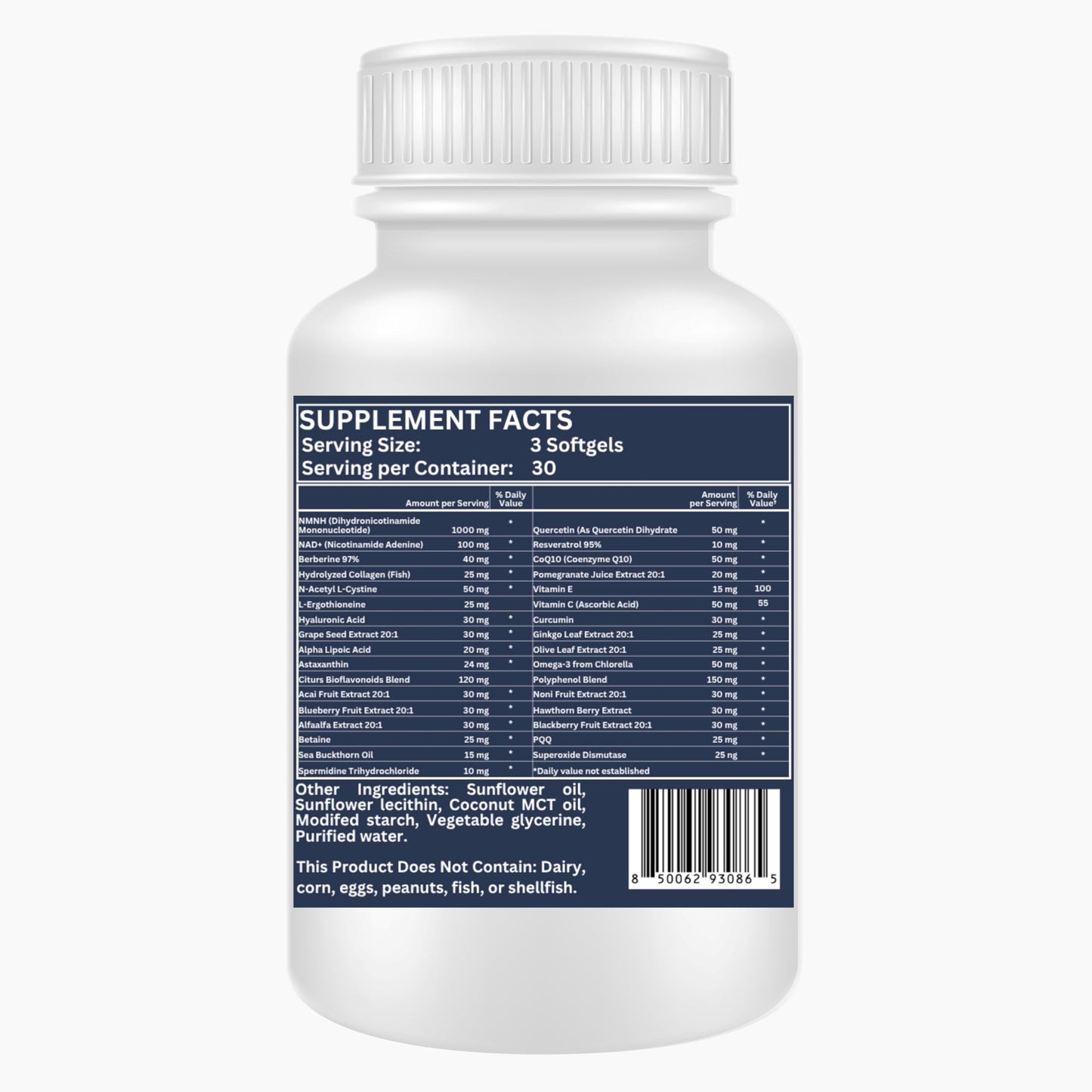Nikoni Vegan Liposomal NMNH 33-in-1 Formula with 1000mg NMNH per serving, NAD+ Support – Promotes Cellular Energy, Immune Health & Healthy Aging, 90 Capsules