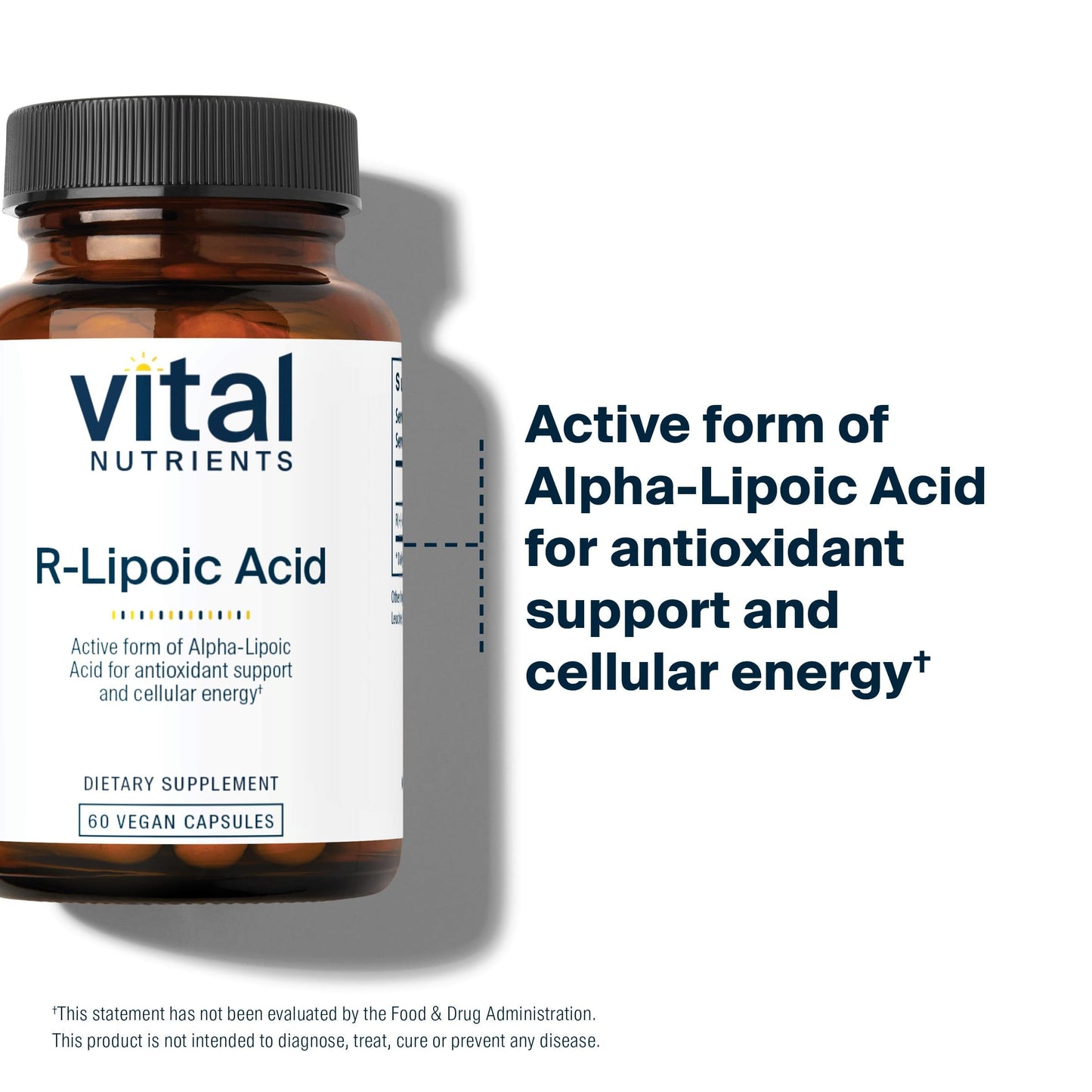 Vital Nutrients R-Lipoic Acid Active Alpha-Lipoic Acid Antioxidant Capsules, 60 Count