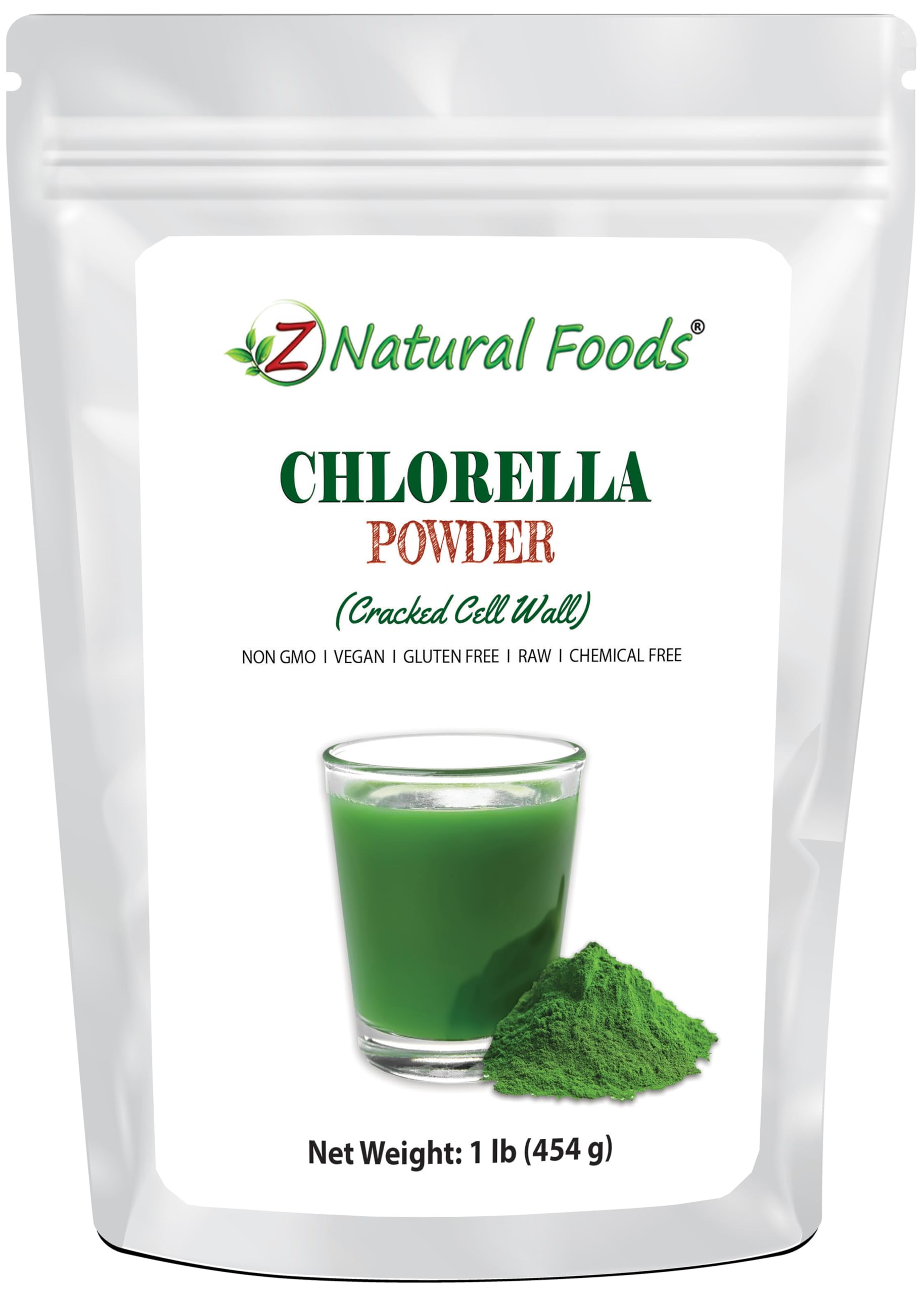 Z Natural Foods Chlorella Powder, Cracked Cell Wall Plant Protein, Blue Green Algae Superfood Powder, 16 oz