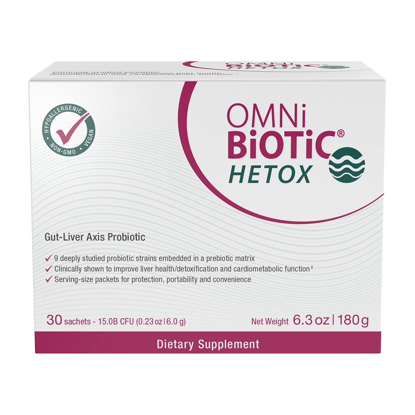 OMNi BiOTiC HETOX Probiotic Liver Detox - Bifidobacterium & Lactobacillus Probiotic Supplement - Hypoallergenic Gut-Liver Support - Non-GMO Detox Cleanse for Men and Women Powder 6.3