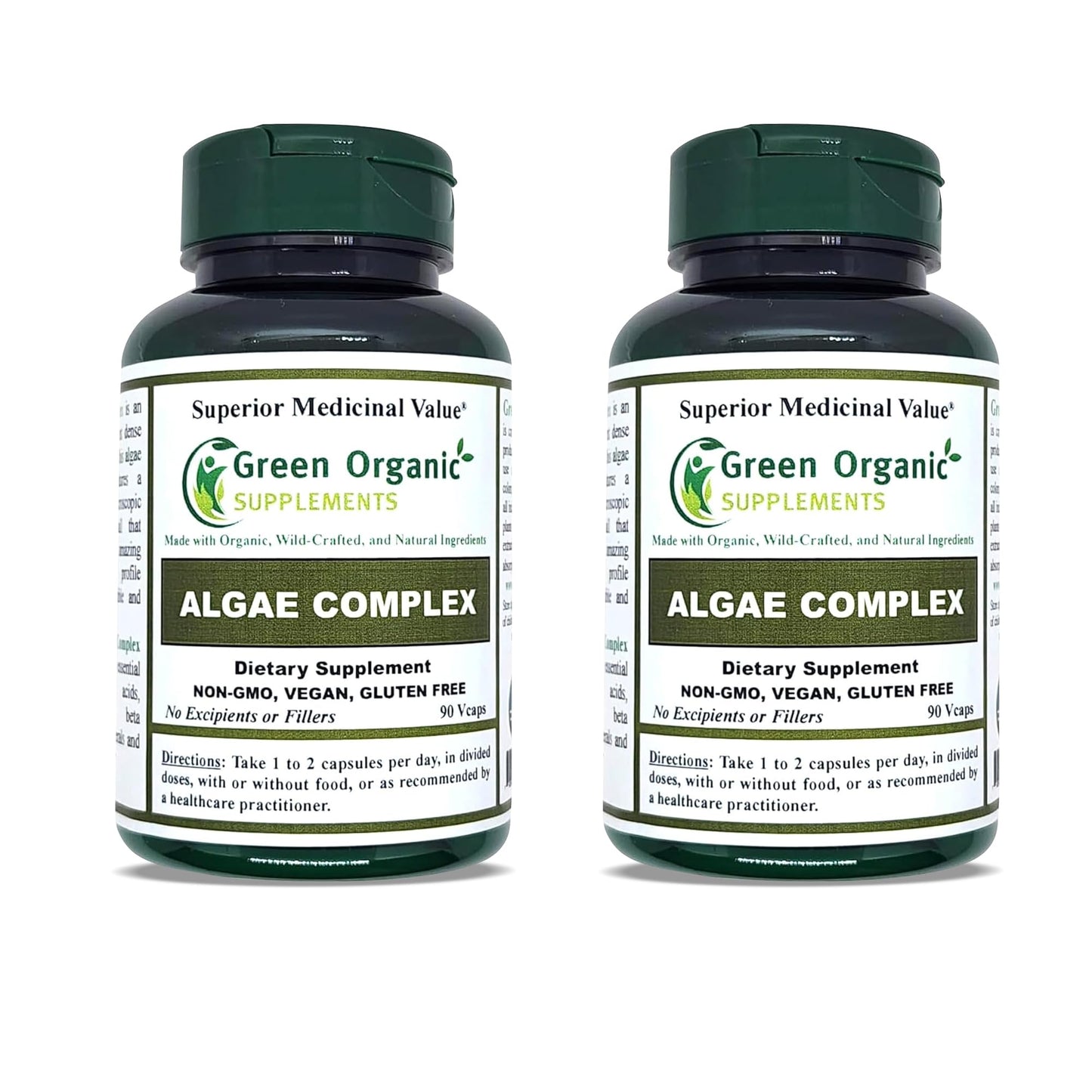 Green Organic Supplements Chlorella & Algae Herbal Tablets, 90 Tablets (Pack of 2)
