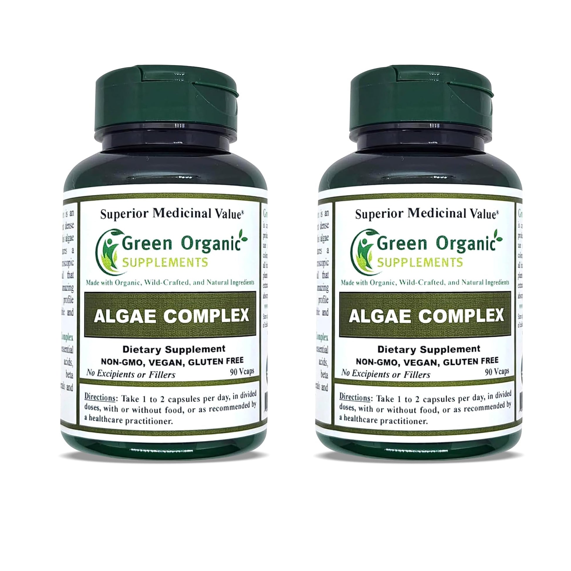 Green Organic Supplements Chlorella & Algae Herbal Tablets, 90 Tablets (Pack of 2)