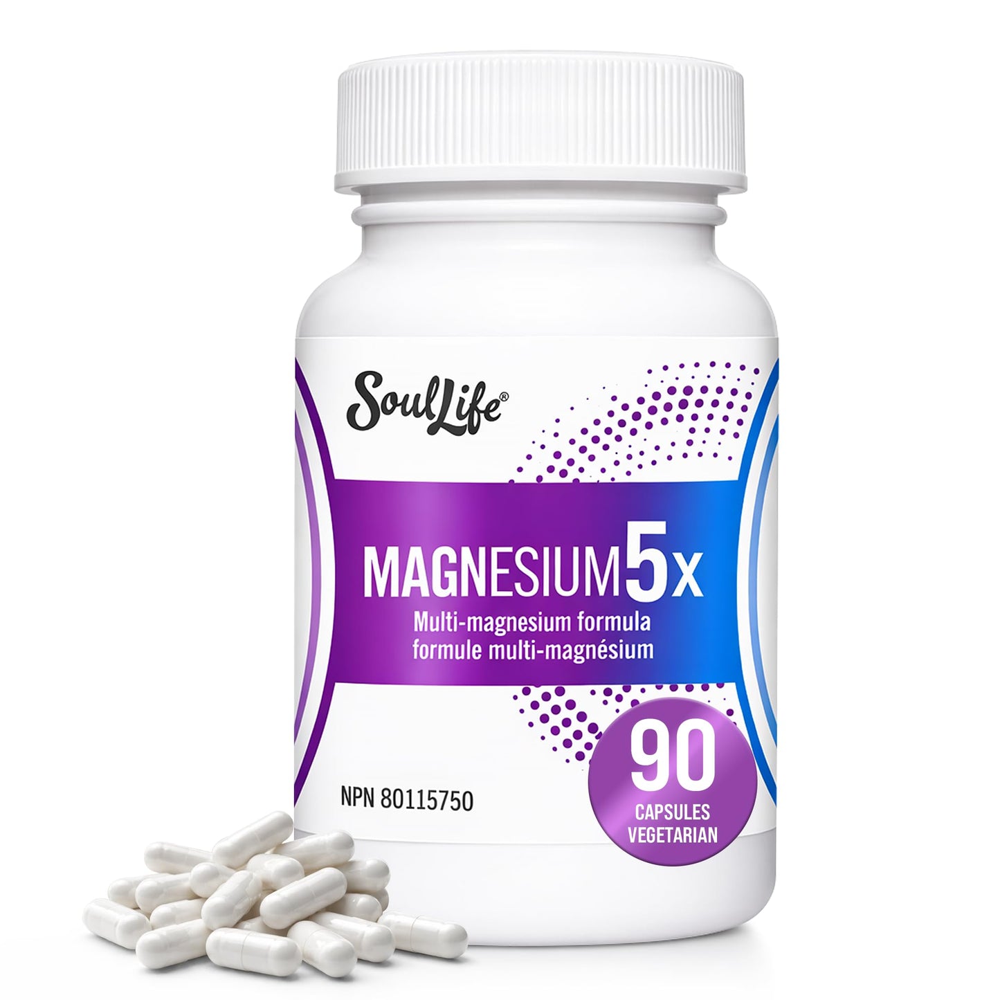 SoulLife Magnesium5X 5-in-1 Magnesium Complex Capsule, 90 Count