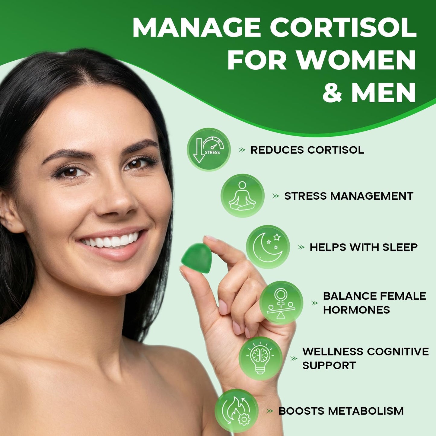 VEGETUSMAX Cortisol Gummies for Sleep & Mood Support Cortisol Reducer 60 Gummies