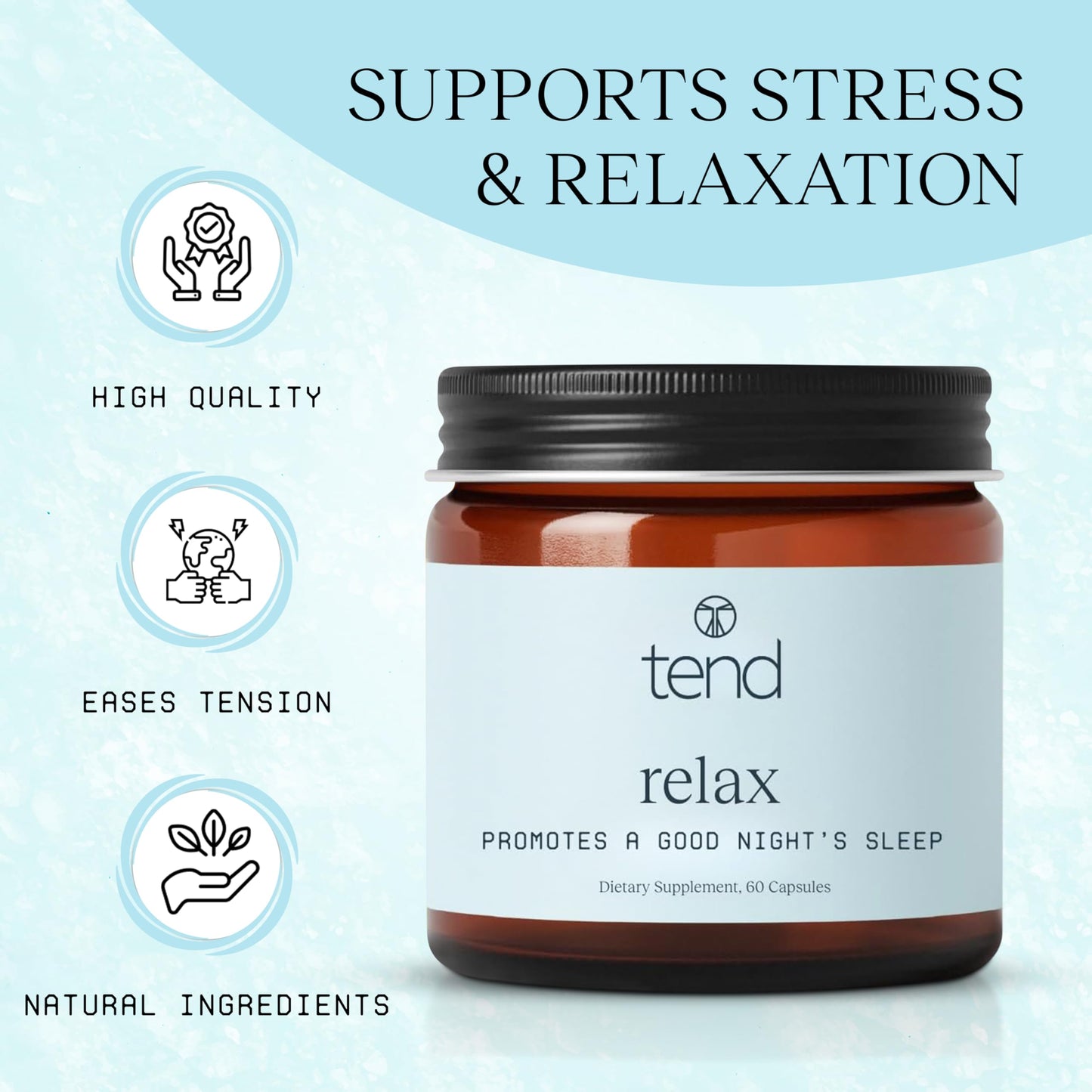 Tend Supplements Relax Sleep Support Dietary Supplement, Natural Sleep Aid Capsule 1