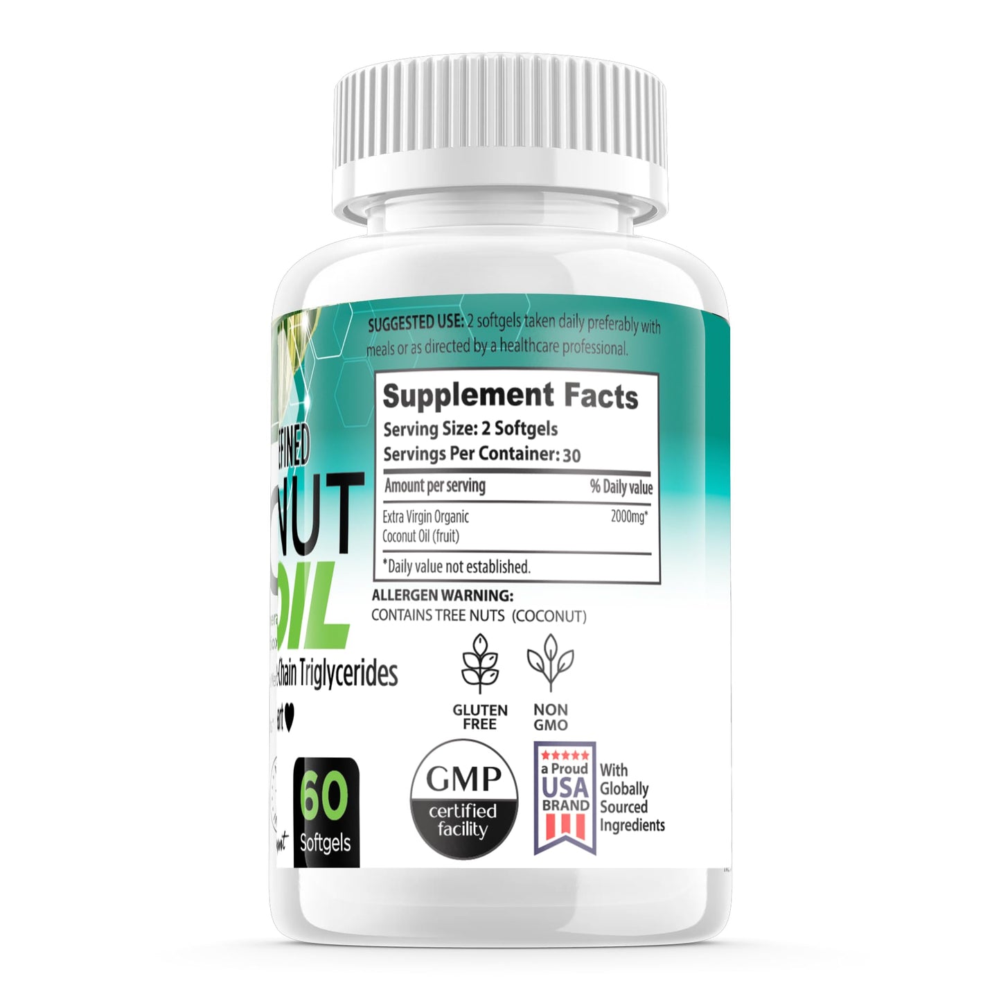 FORTE NATURALS Coconut Oil Softgels 60 Count