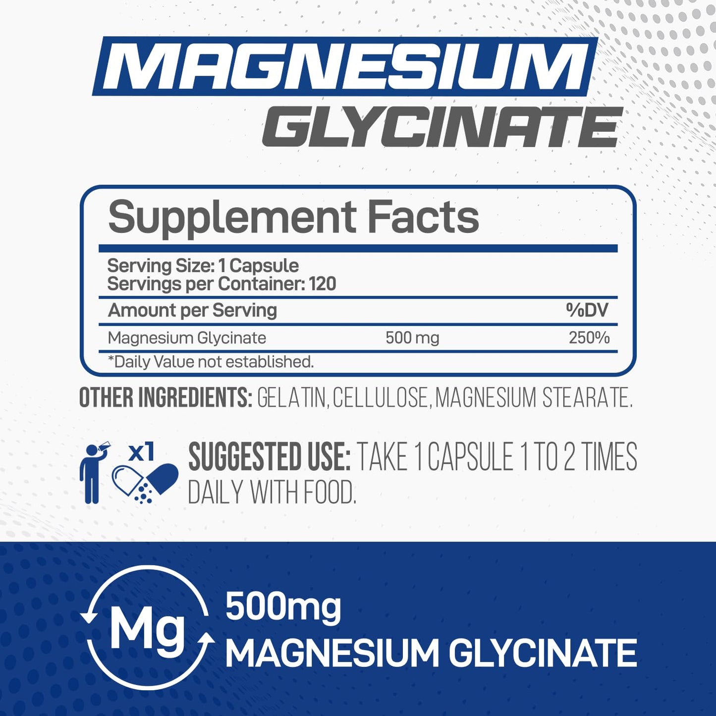 Forzagen Magnesium Glycinate Capsule, 500mg, 120 Capsules