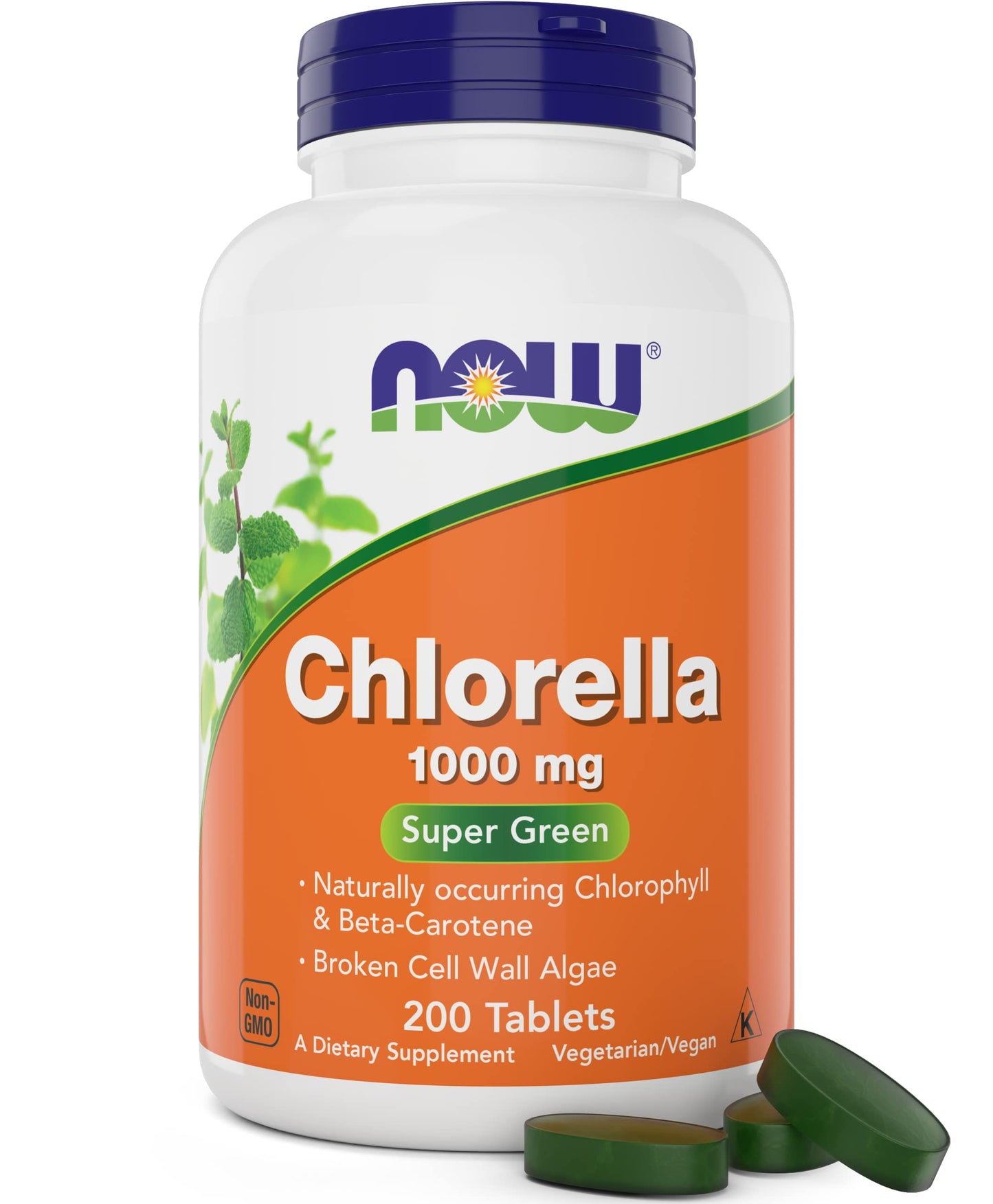NOW Foods Chlorella 1000mg Tablets, 200 Count